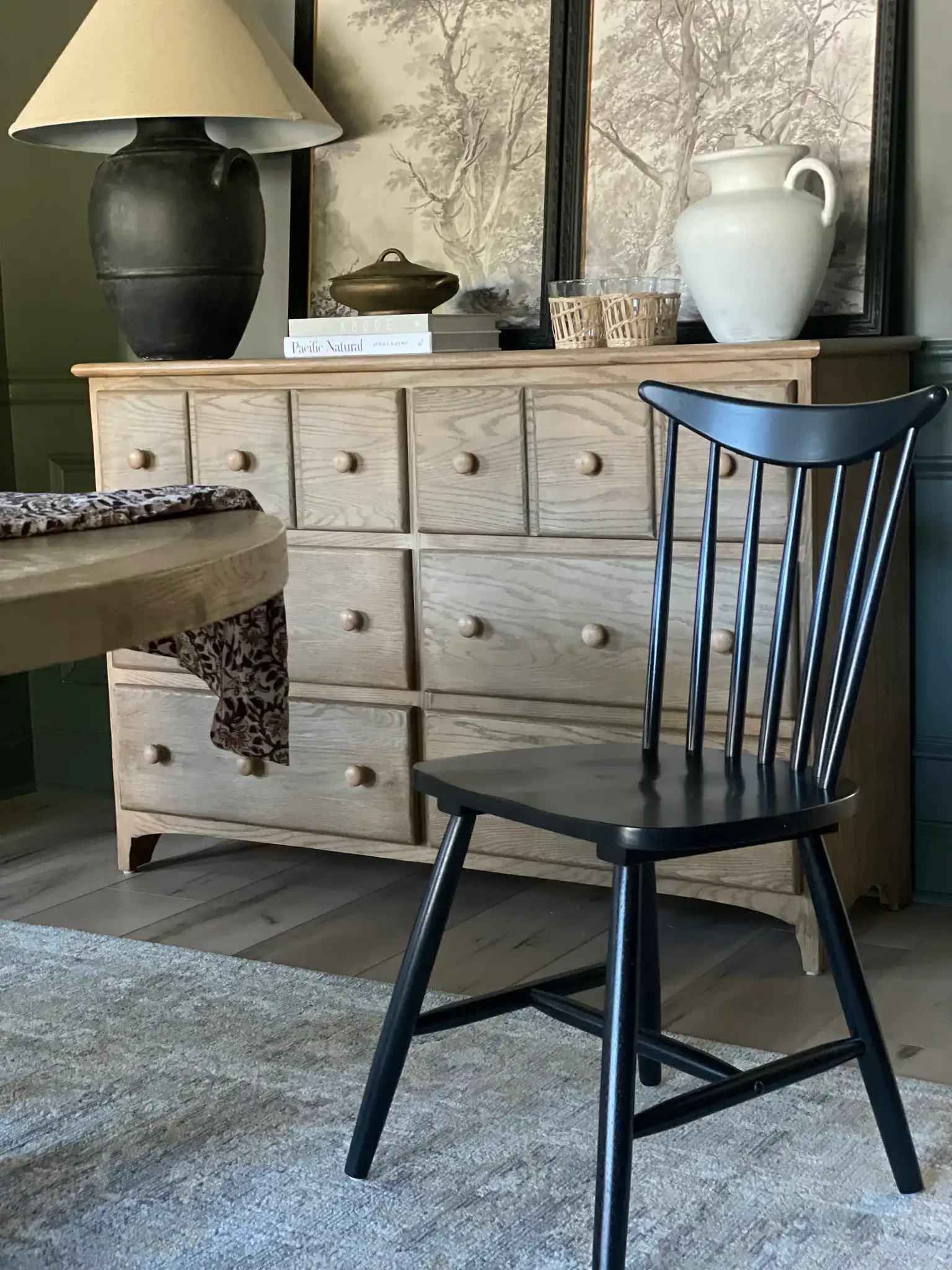 Jodan Dining Chair (Set of 2) in Black in a styled room