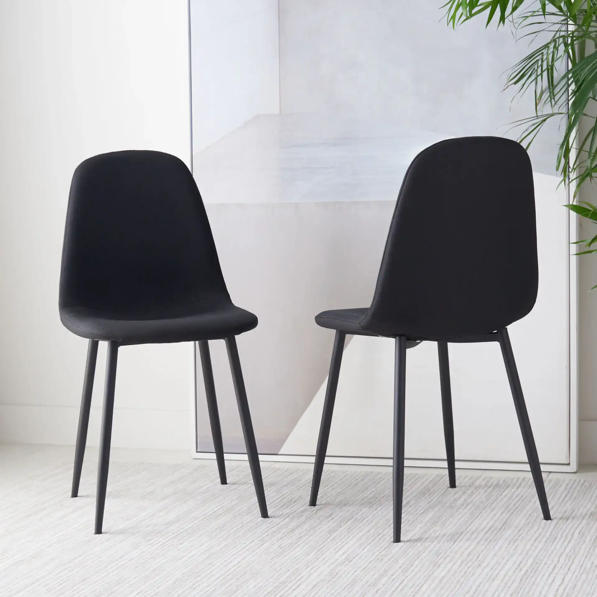 Blaire Dining Chair (Set of 2) in Pink / Dark Gray in a styled room