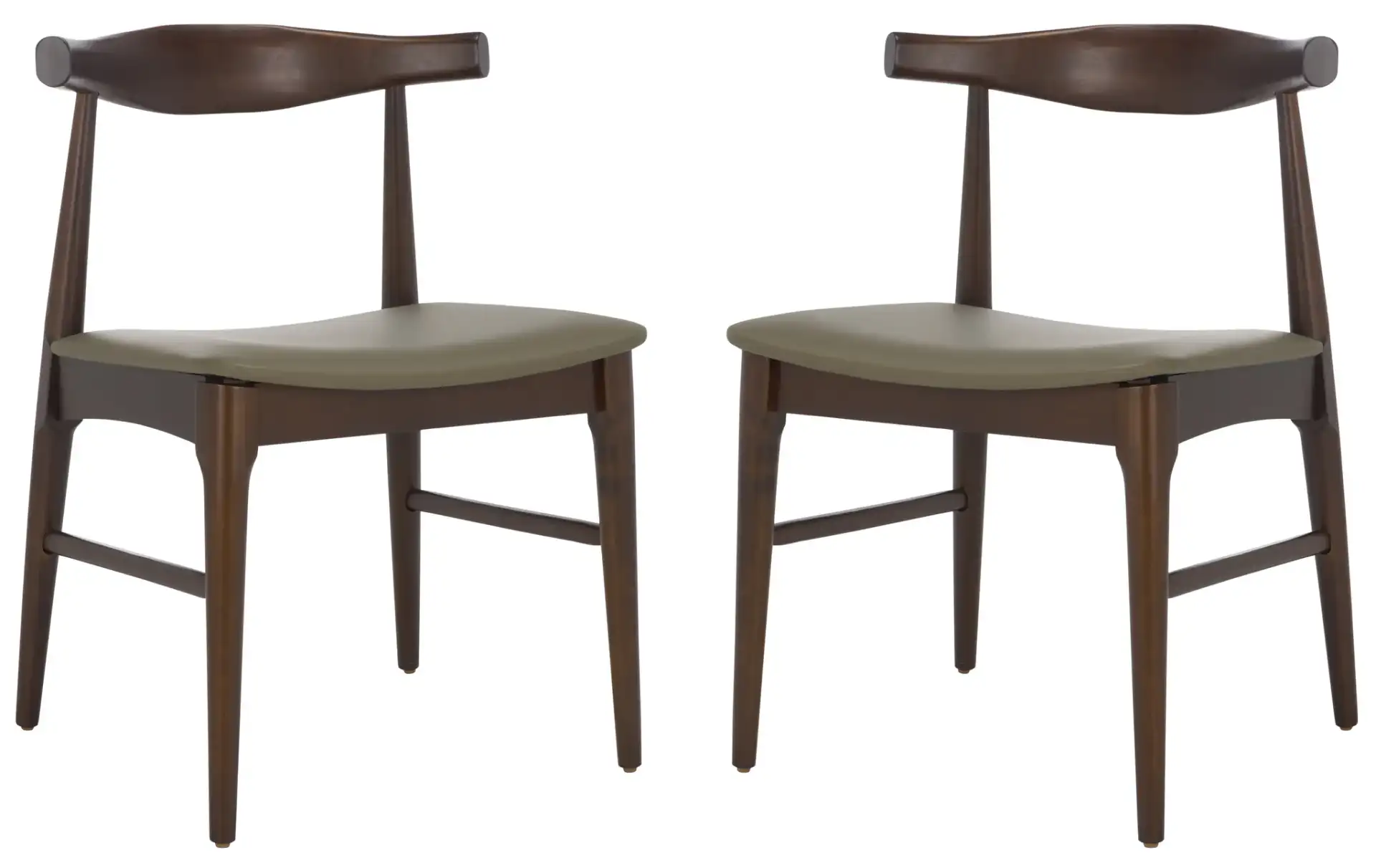 Elbow Dining Chair (Set of 2) in Olive / Espresso, detail view
