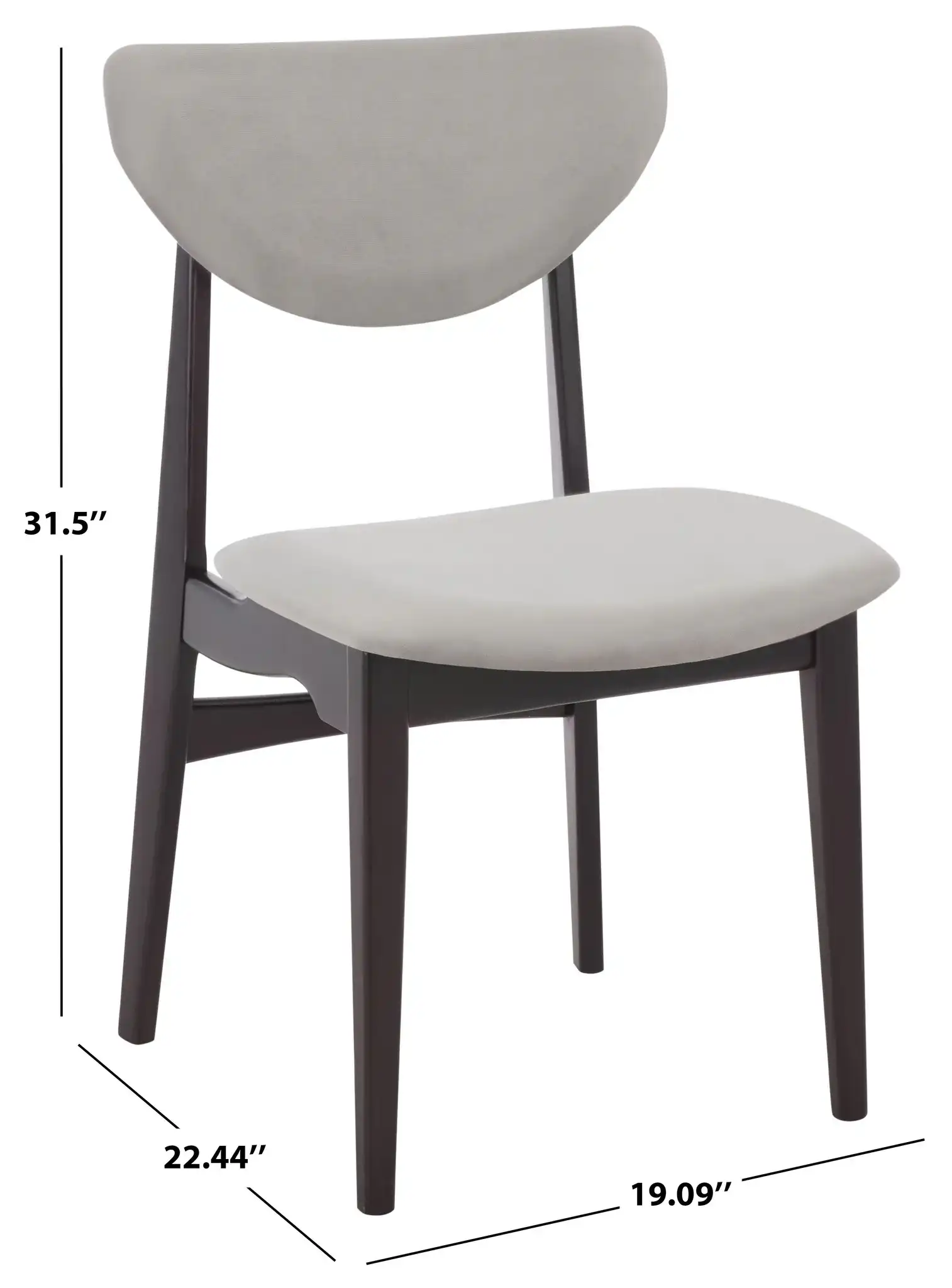 Botan Dining Chair (Set of 2) in Black / Gray, detail view