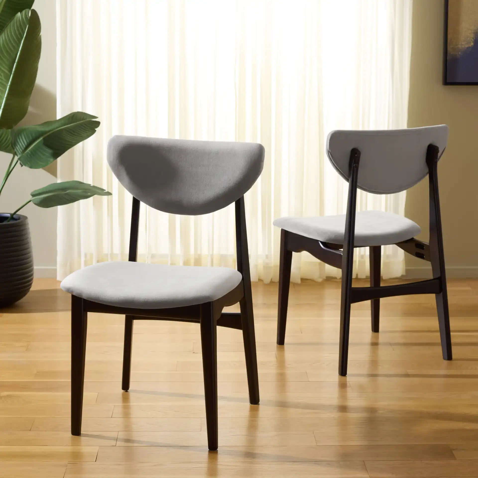 Botan Dining Chair (Set of 2) in Black / Gray in a styled room