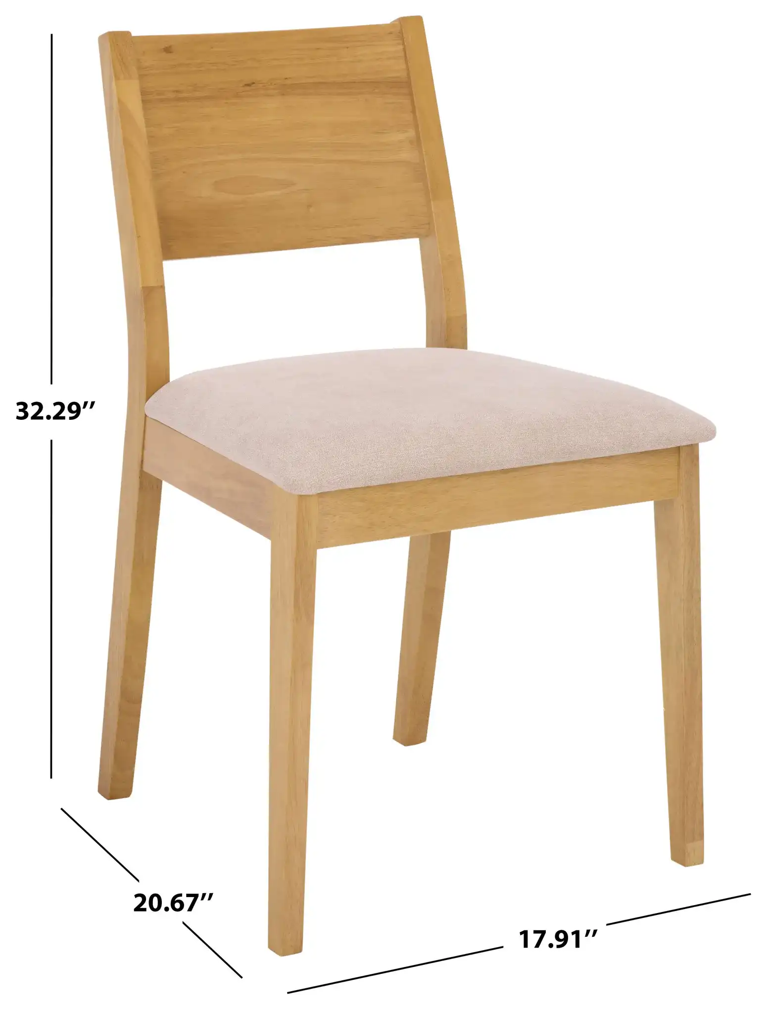 Kata Dining Chair (Set of 2) in Natural / Cream, detail view