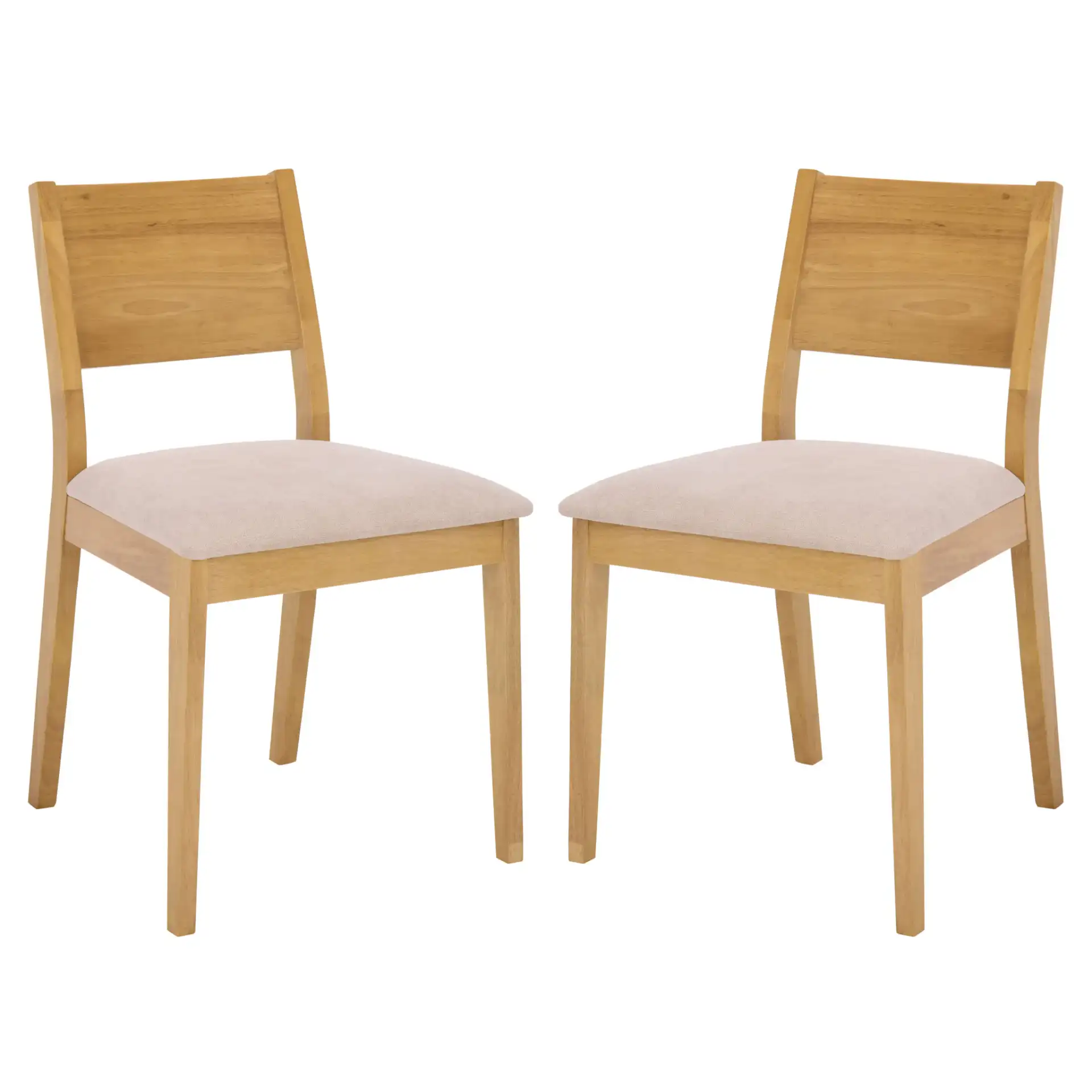 Kata Dining Chair (Set of 2) in Natural / Cream, detail view