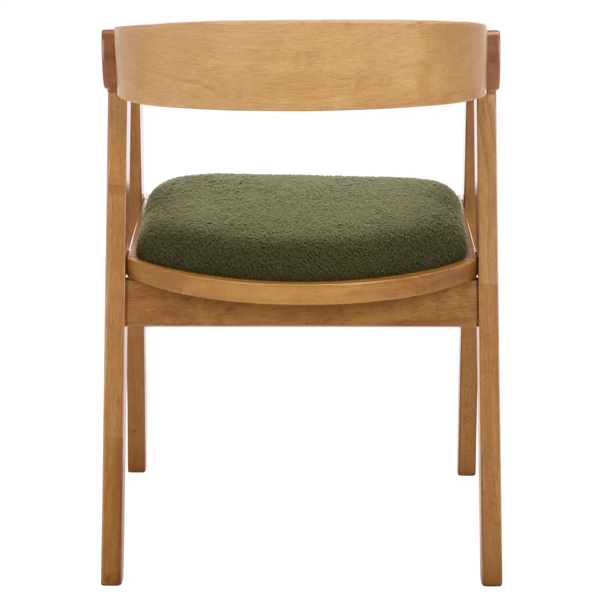 Wildon Dining Chair in Dark Green / Light Walnut, detail view