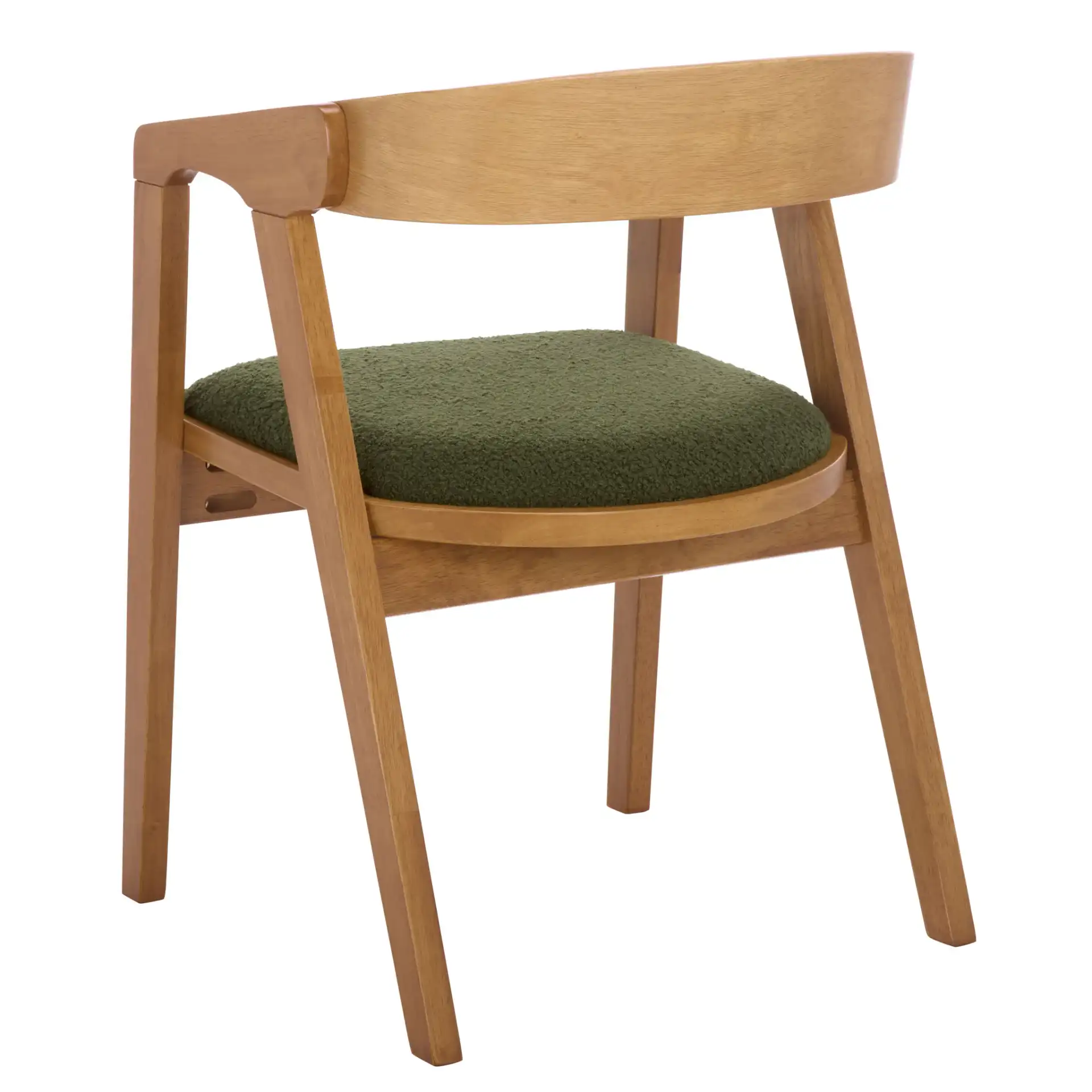 Wildon Dining Chair in Dark Green / Light Walnut, detail view