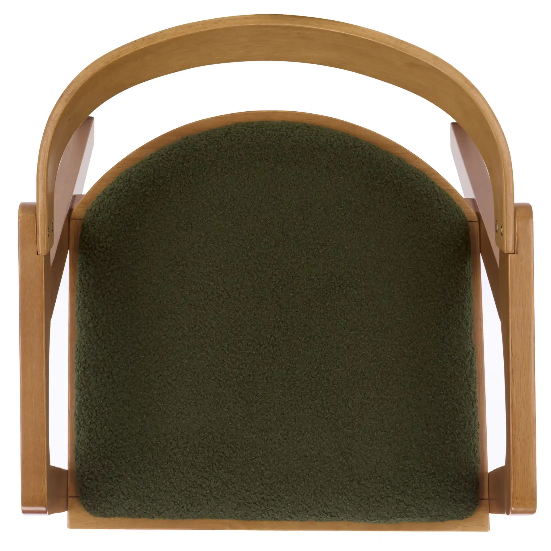Wildon Dining Chair in Dark Green / Light Walnut, detail view
