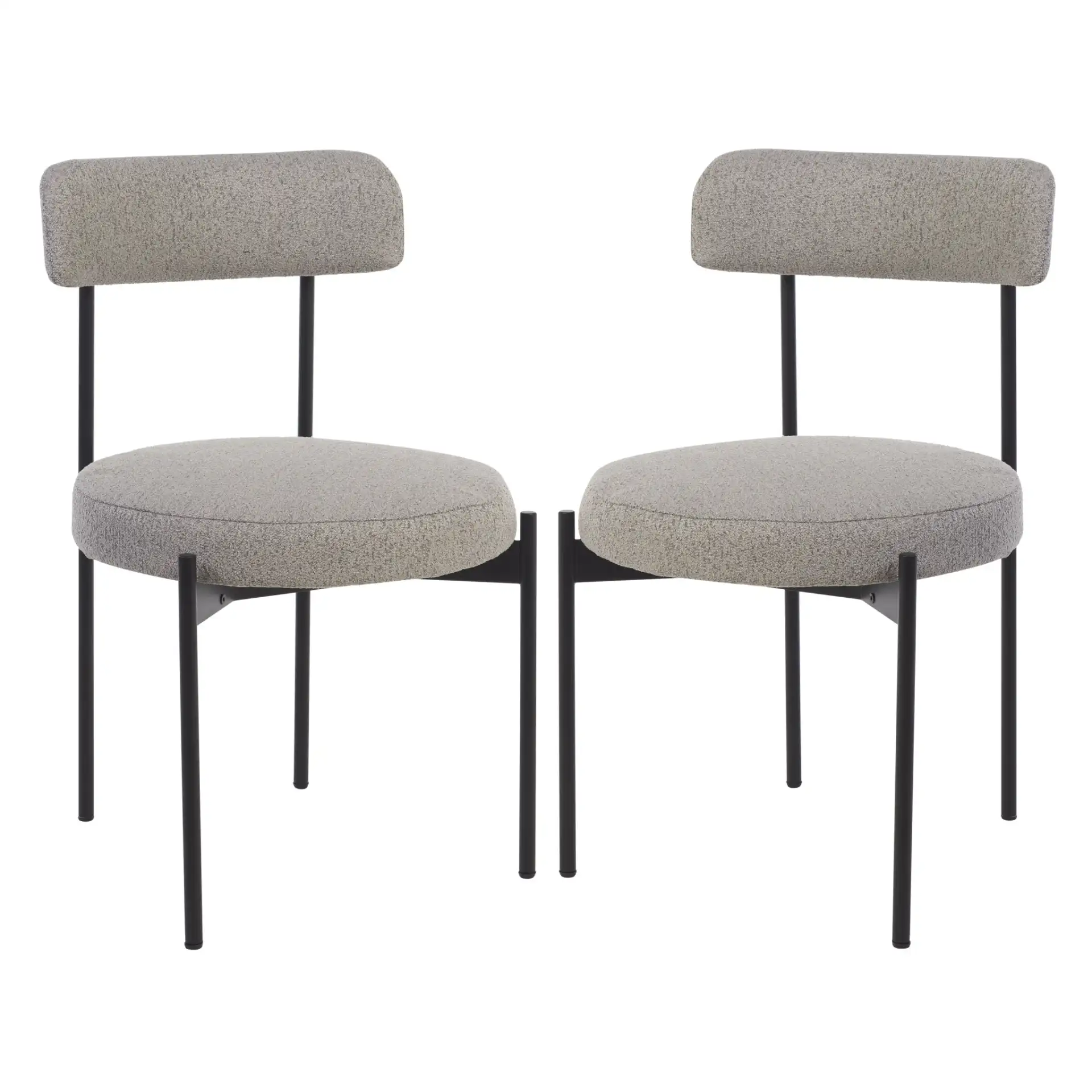 Andrean Dining Chair (Set of 2) in Black W / White / Black