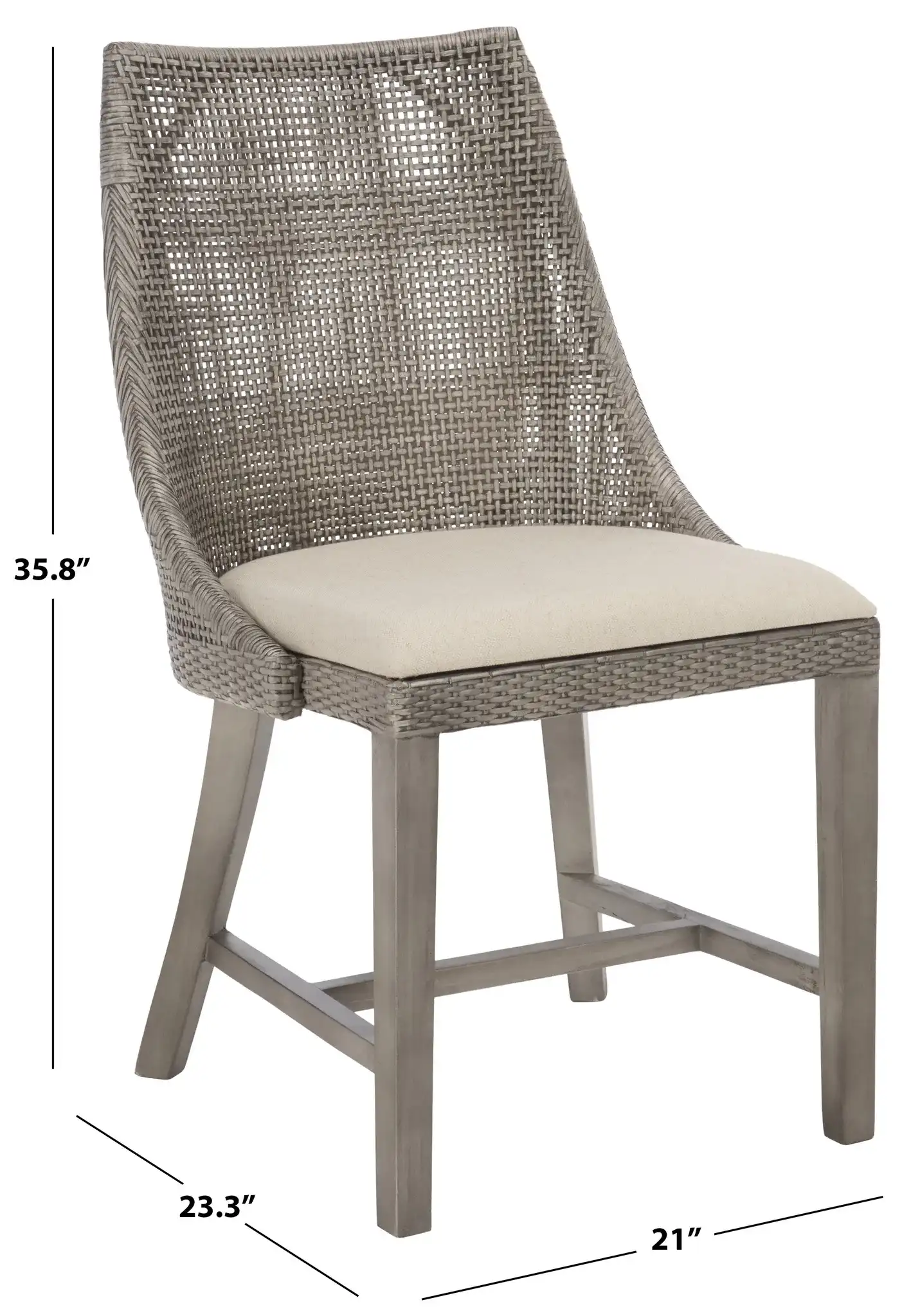 Daylon Dining Chair in Grey / White, detail view