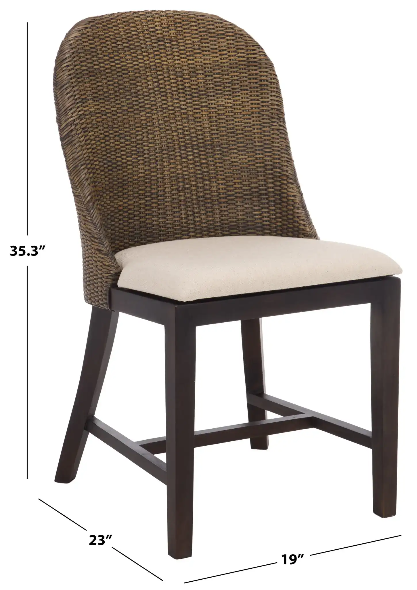 Maikon Dining Chair in Light Brown / White, detail view