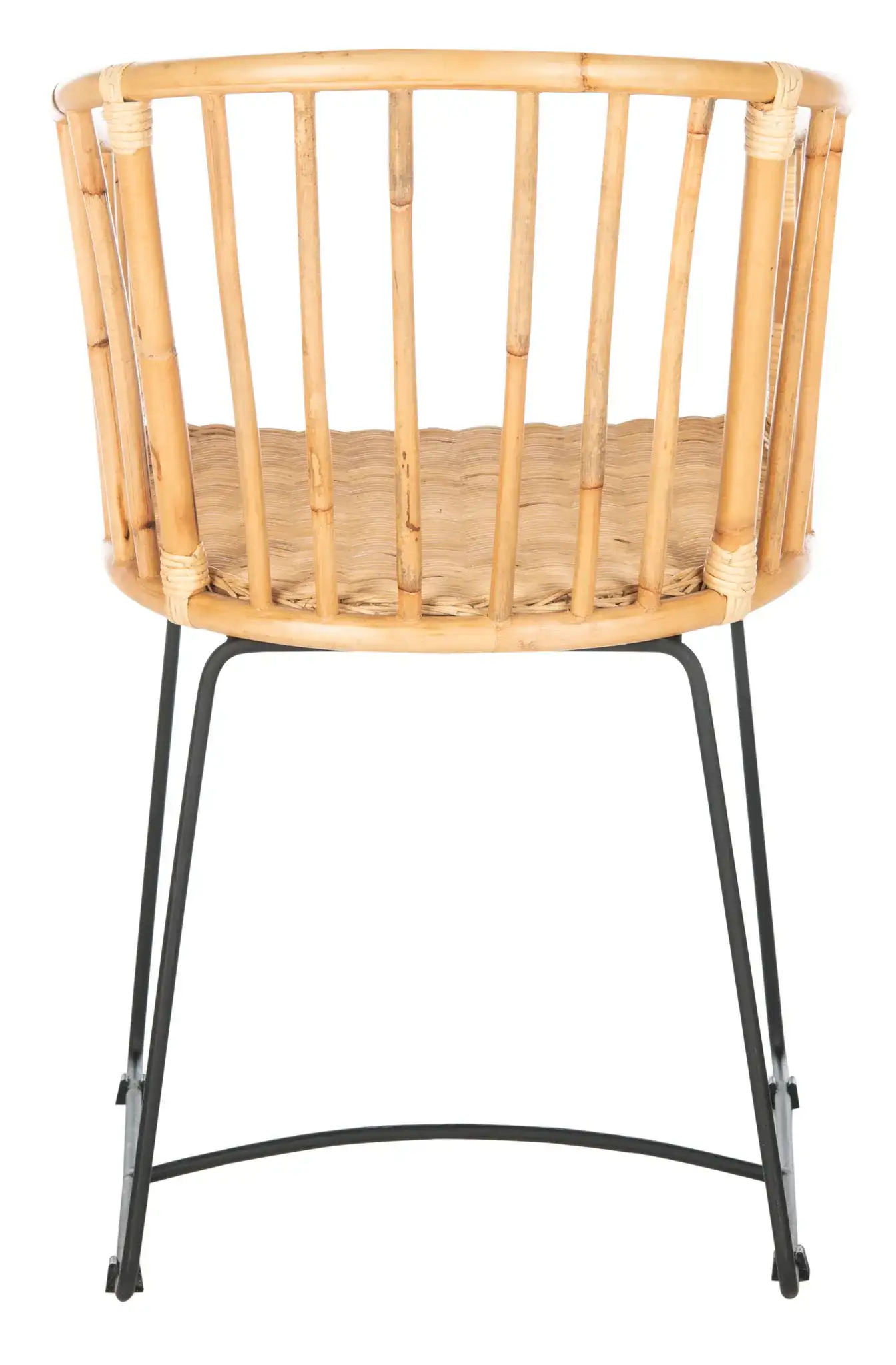 Siena Rattan Dining Chair in Natural / Black, detail view