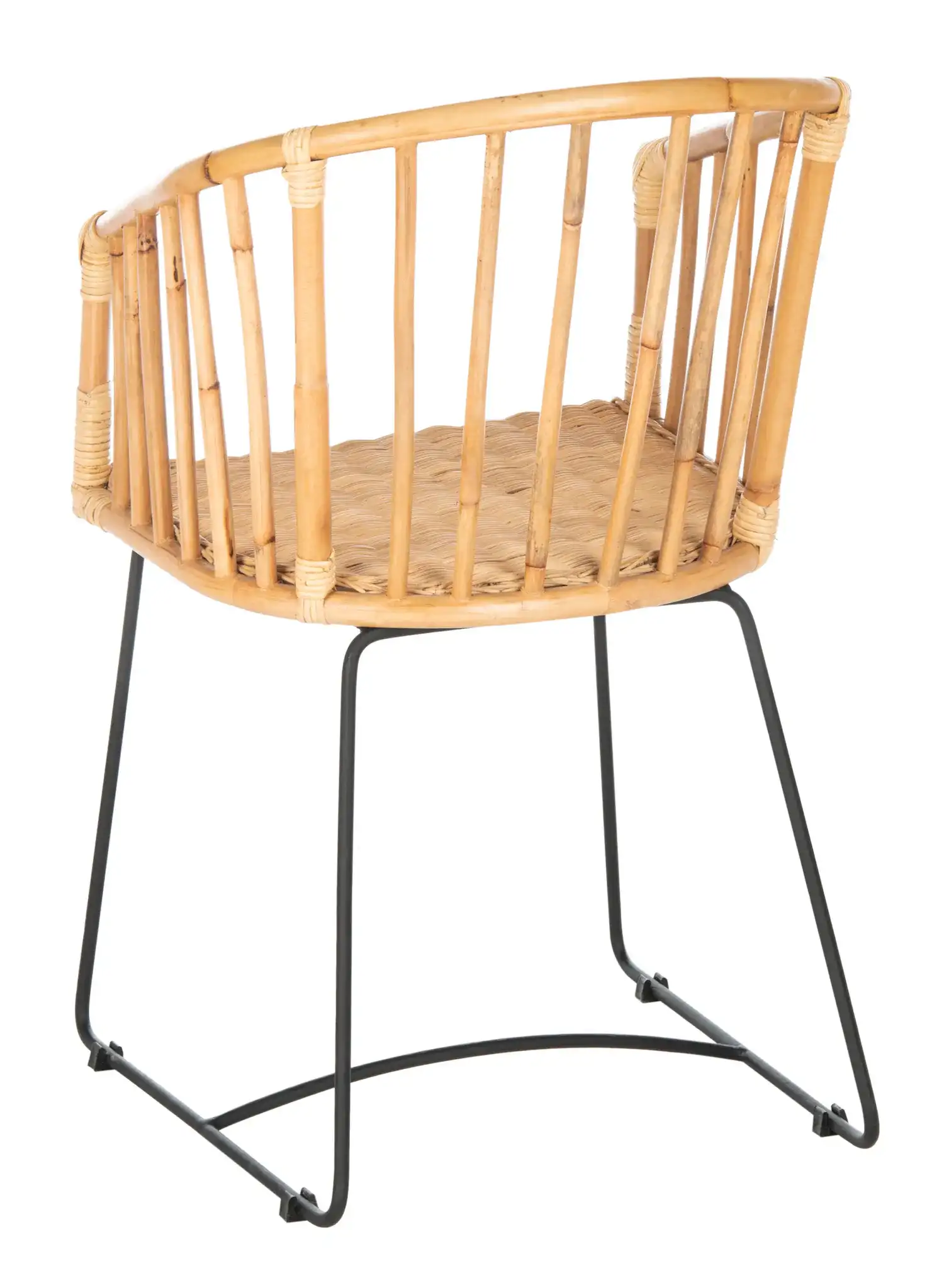 Siena Rattan Dining Chair in Natural / Black, detail view