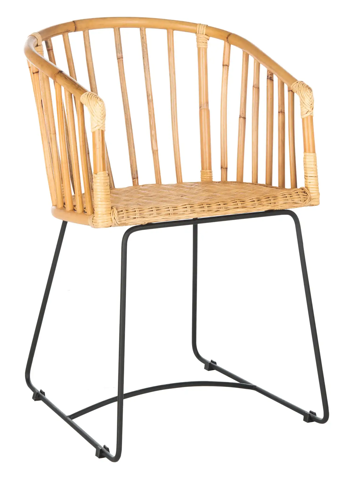 Siena Rattan Dining Chair in Natural / Black