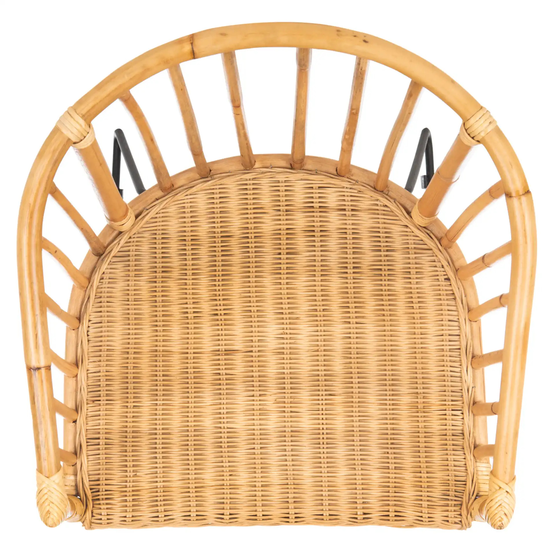 Siena Rattan Dining Chair in Natural / Black, detail view
