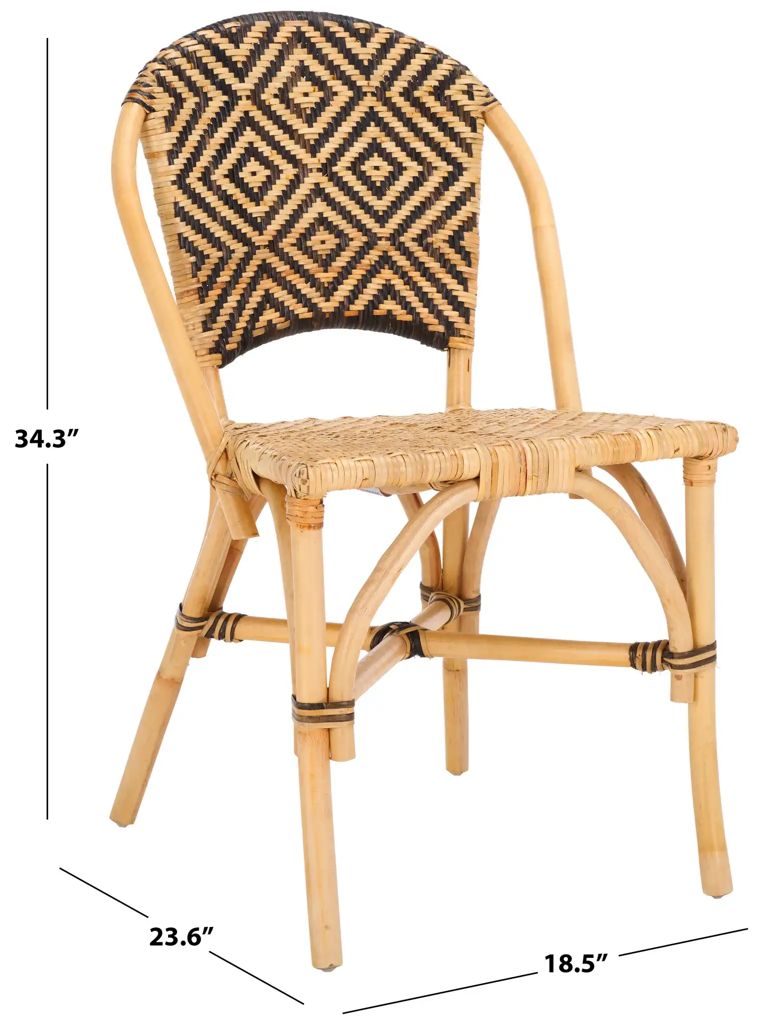 Callidora Dining Chair in Natural / Black, detail view