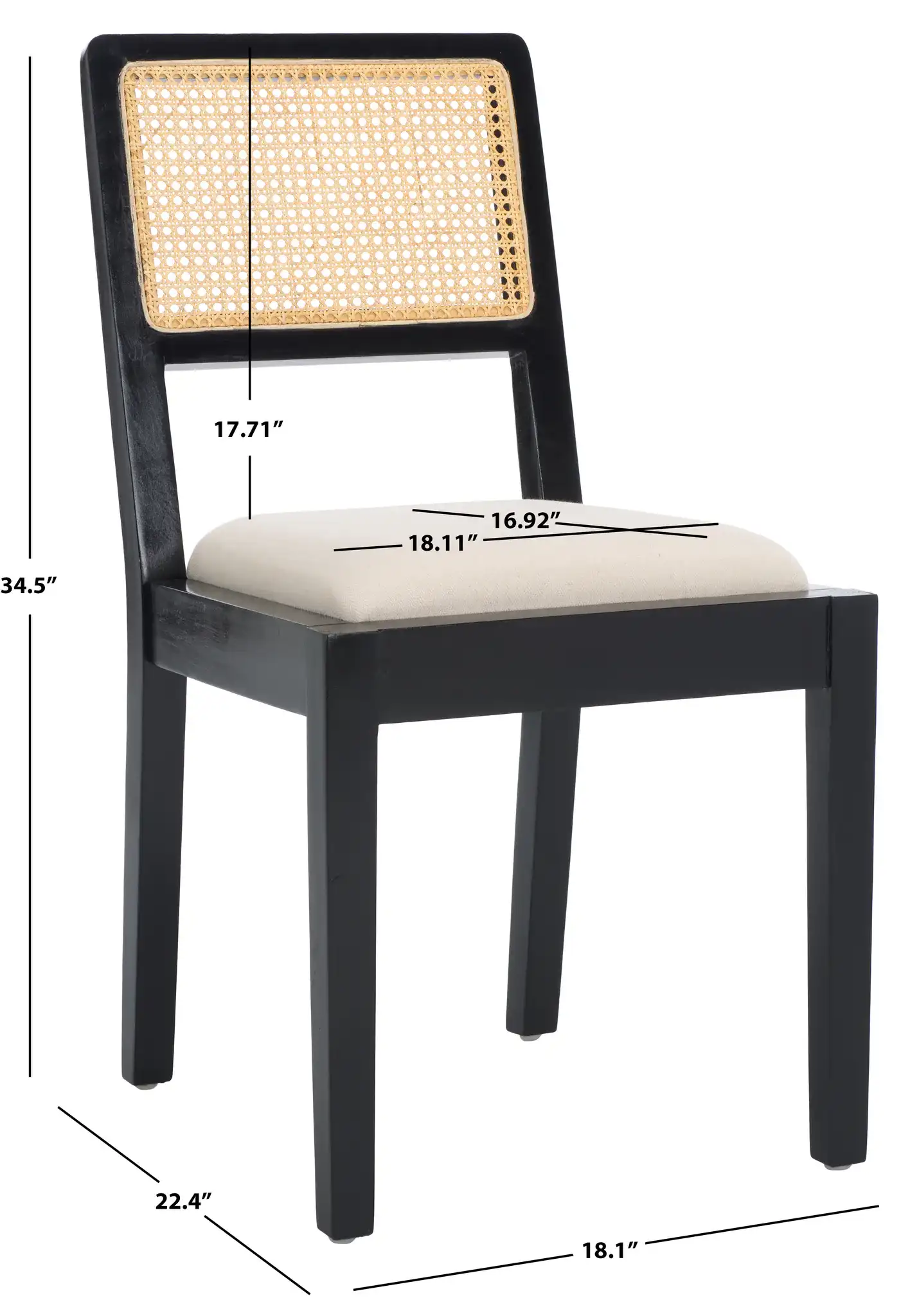 Suzetta Dining Chair in Natural / White, detail view