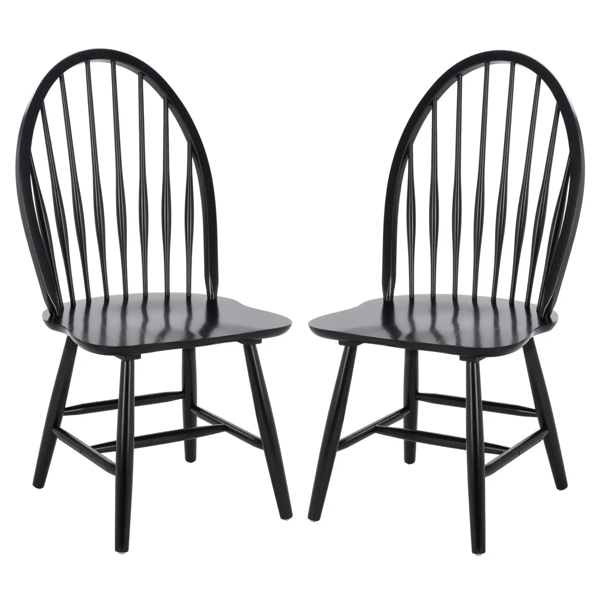 Wendall Spindle Dining Chairs (Set of 2) in Black, detail view