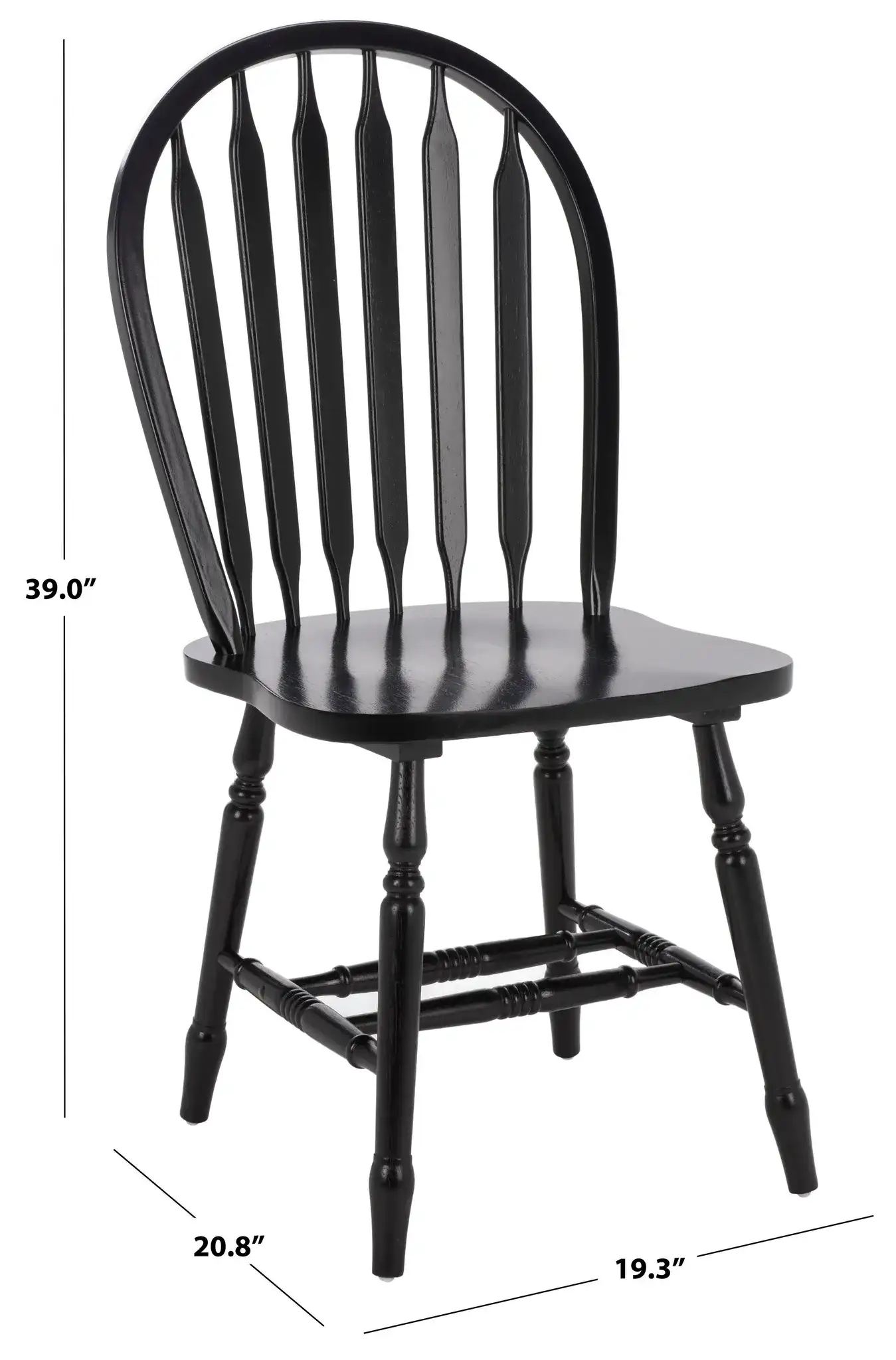 Fazel Dining Chairs (Set of 2) in Black, detail view