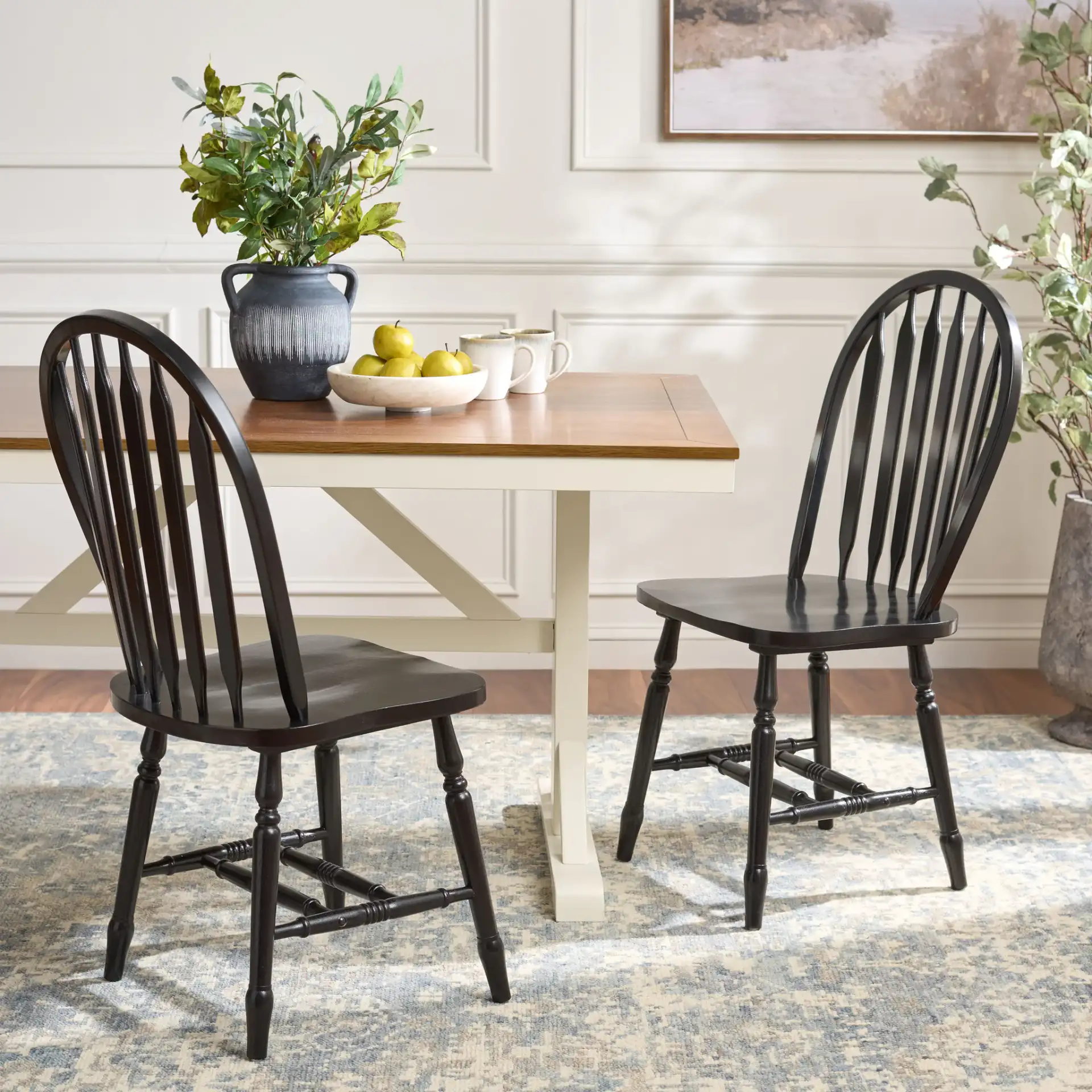 Fazel Dining Chairs (Set of 2) in Black in a styled room