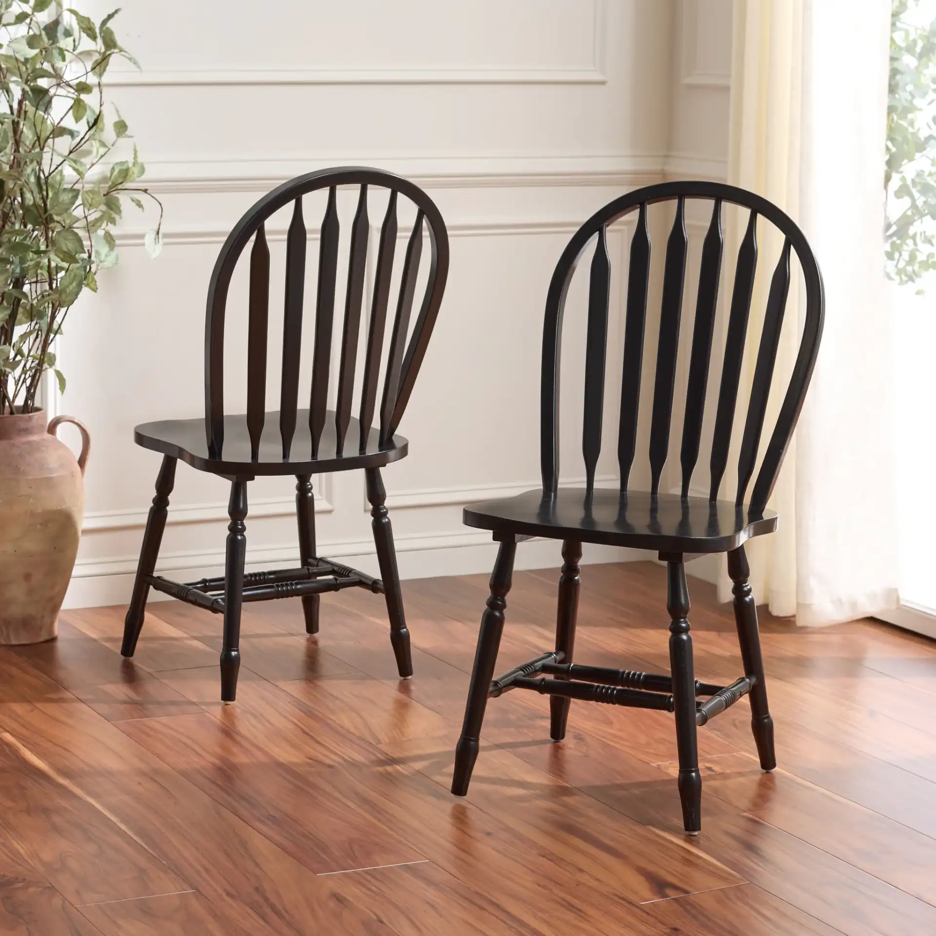 Fazel Dining Chairs (Set of 2) in Black in a styled room