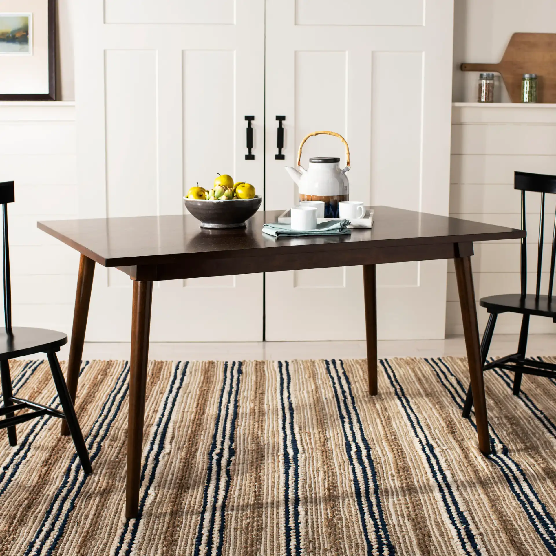 Novalyn Dining Chairs (Set Of 2) in Black in a styled room