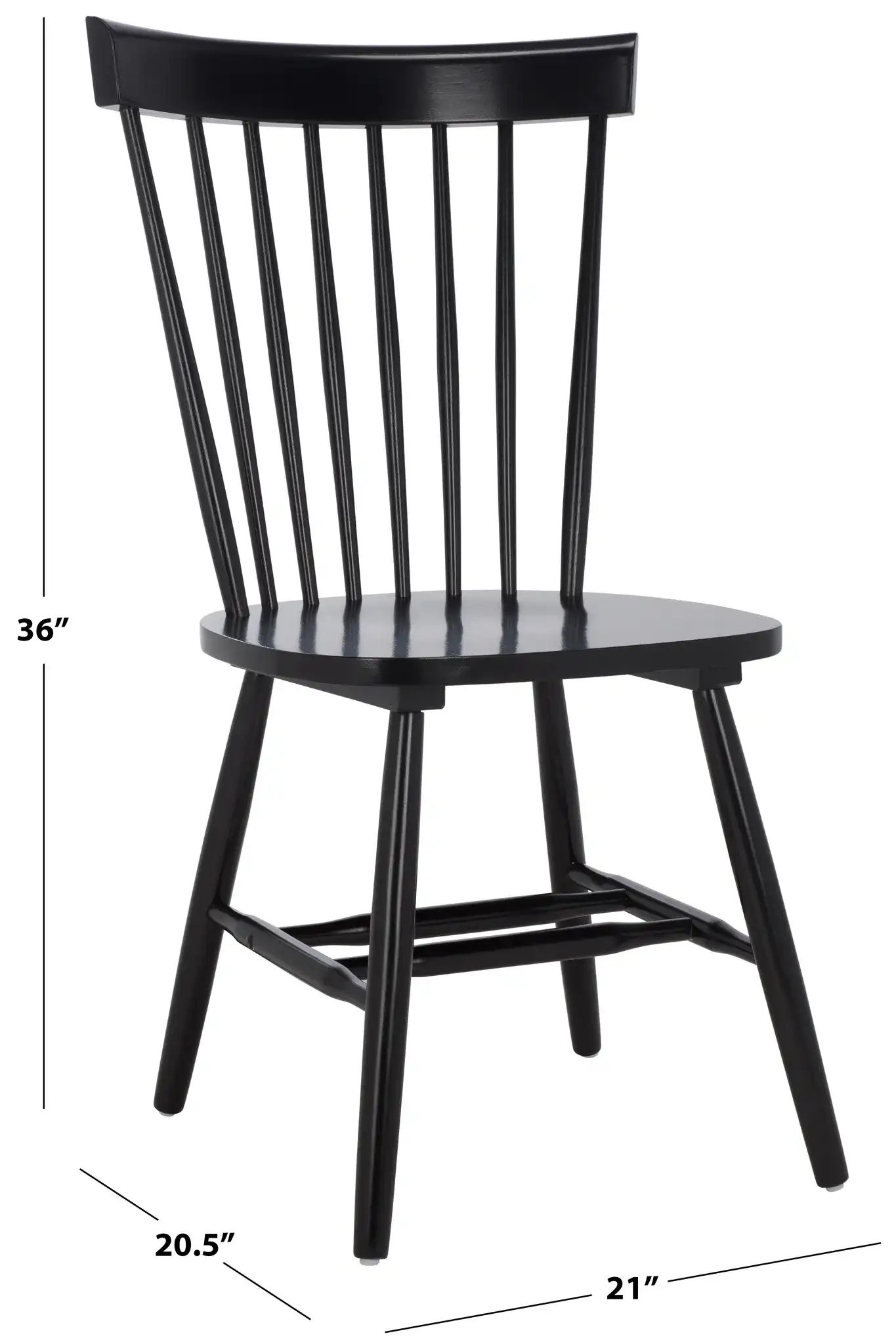 Novalyn Dining Chairs (Set Of 2) in Black, detail view