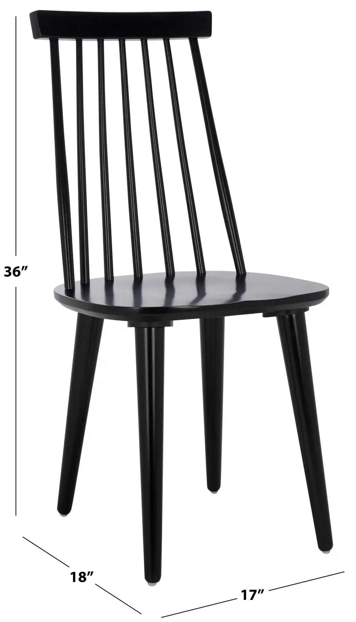 Raylin Dining Chairs (Set of 2) in Black, detail view
