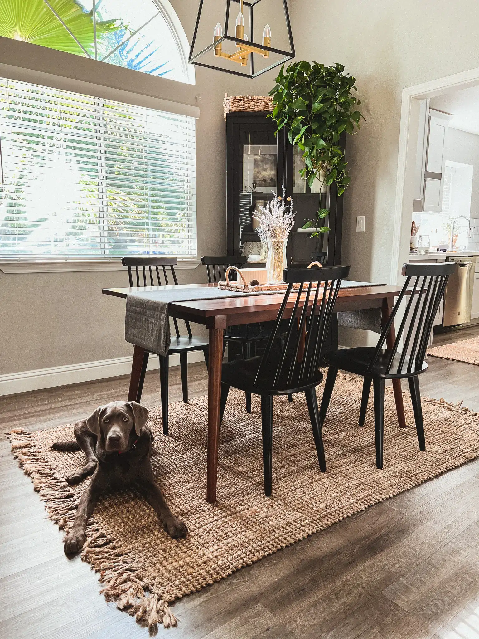 Raylin Dining Chairs (Set of 2) in Black in a styled room