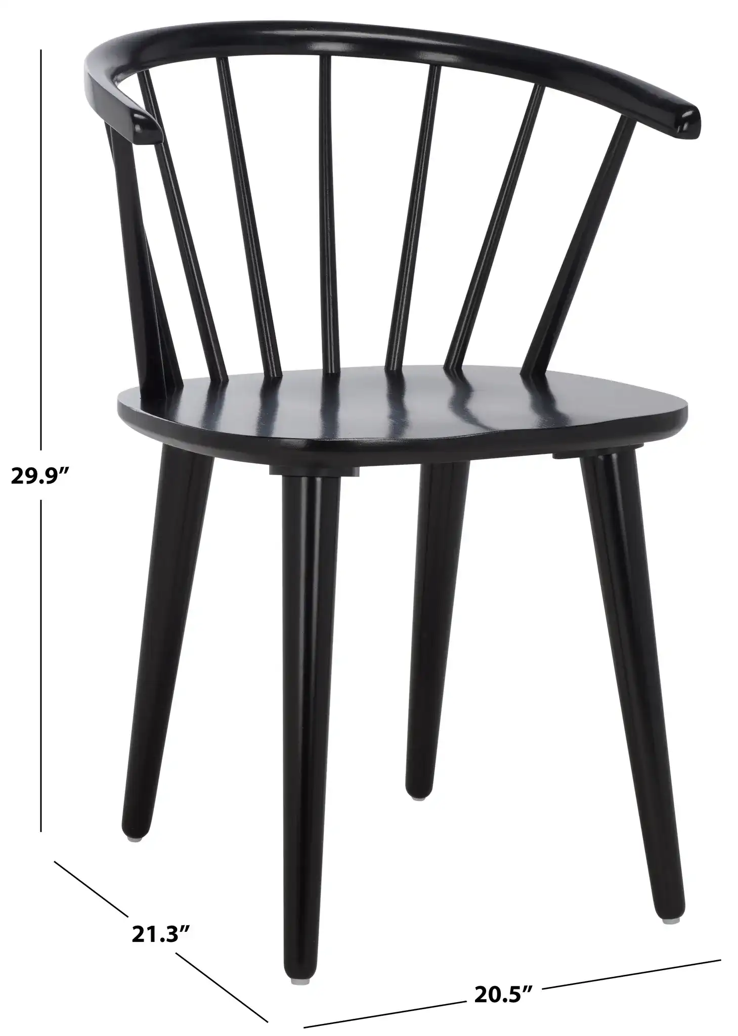 Mandalyn Dining Chairs (Set of 2) in Black, detail view