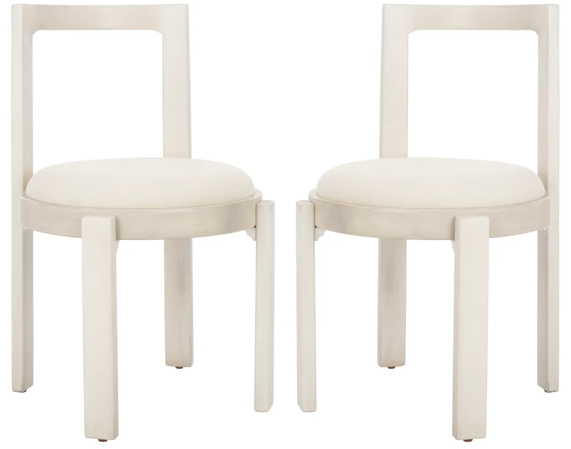 Estes Round Dining Chair (Set of 2) in White / Black