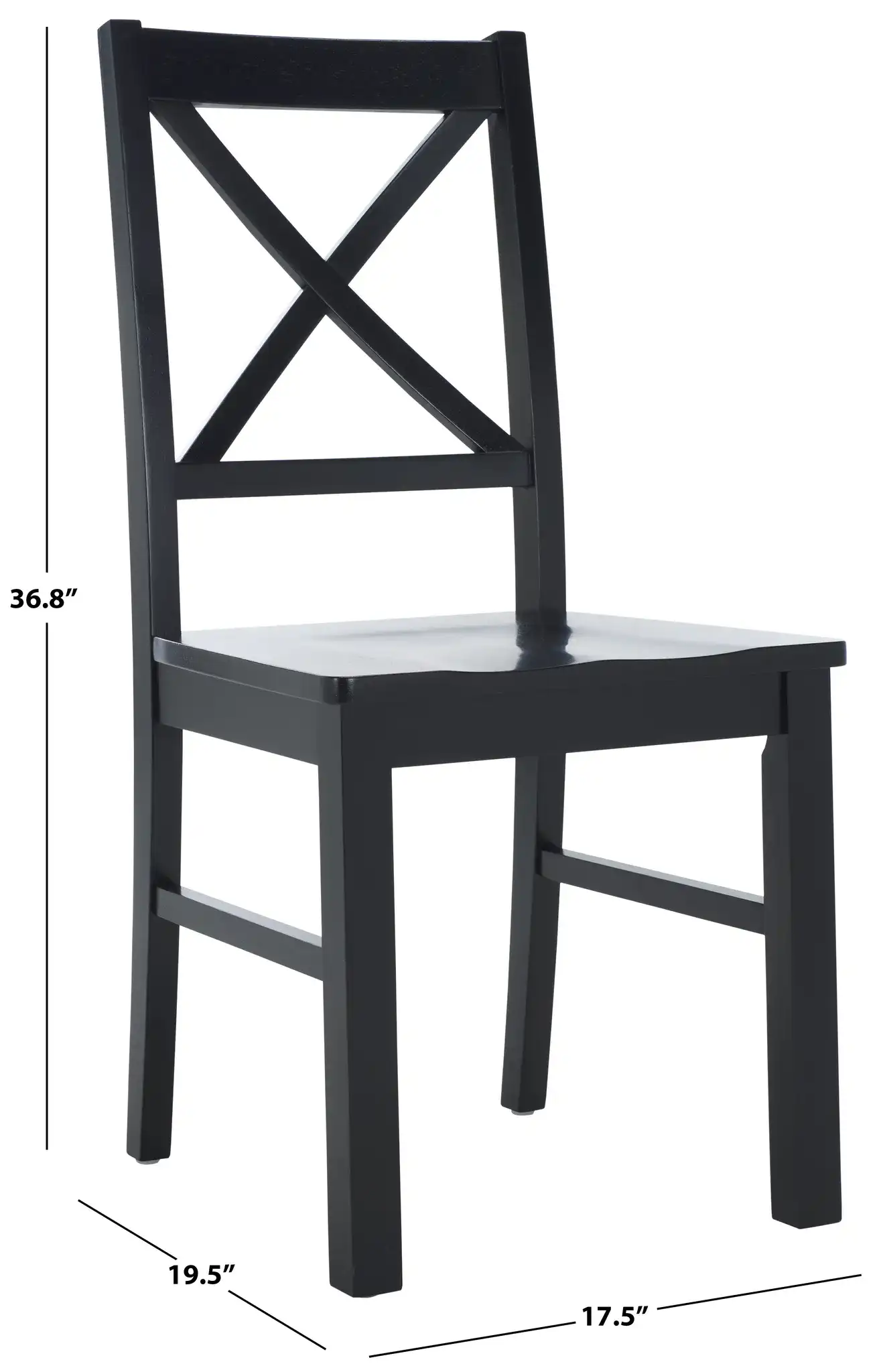 Akash Dining Chair (Set of 2) in Black, detail view