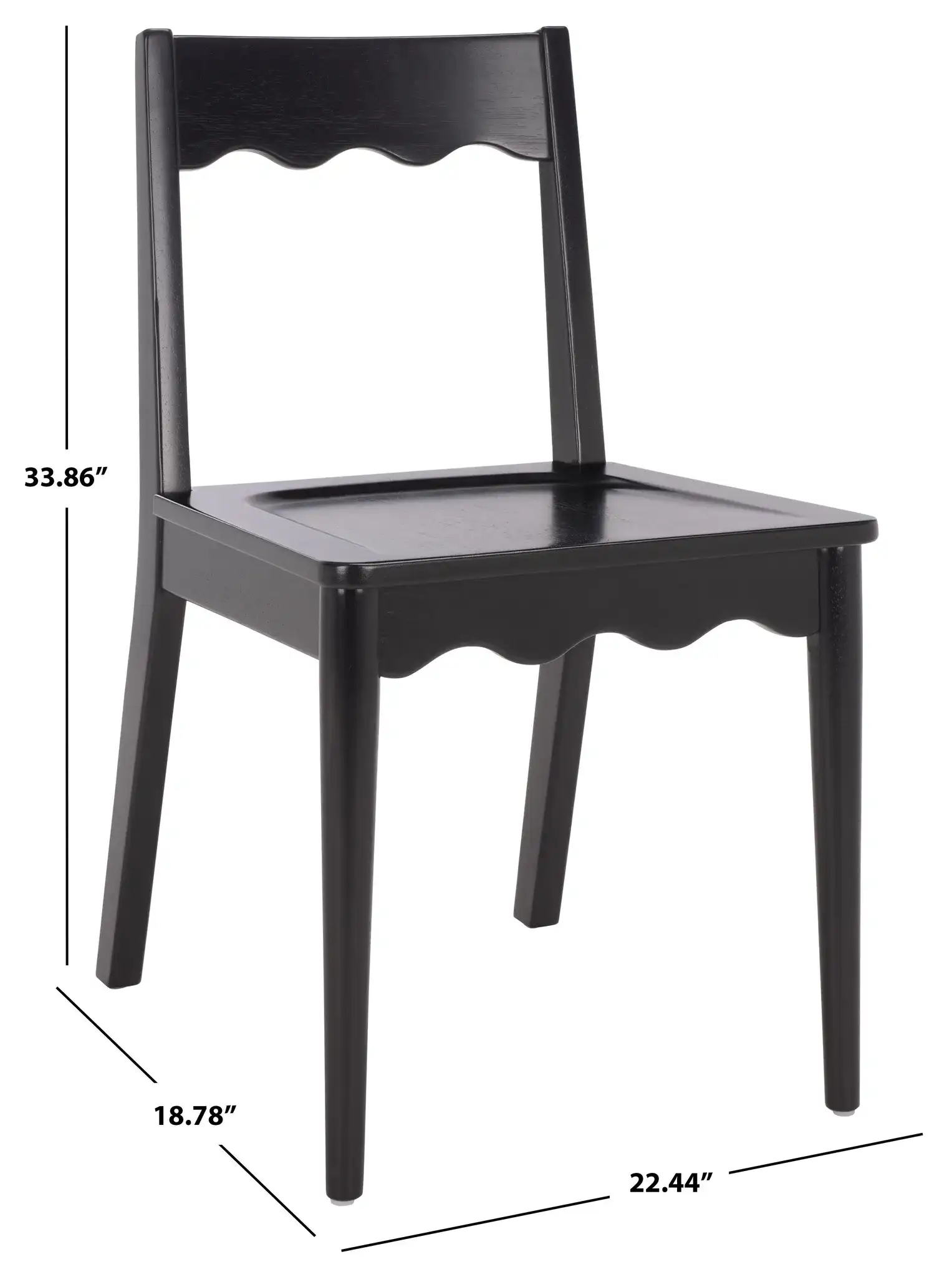 Rosetty Scallop Dining Chairs (Set Of 2) in Black, detail view
