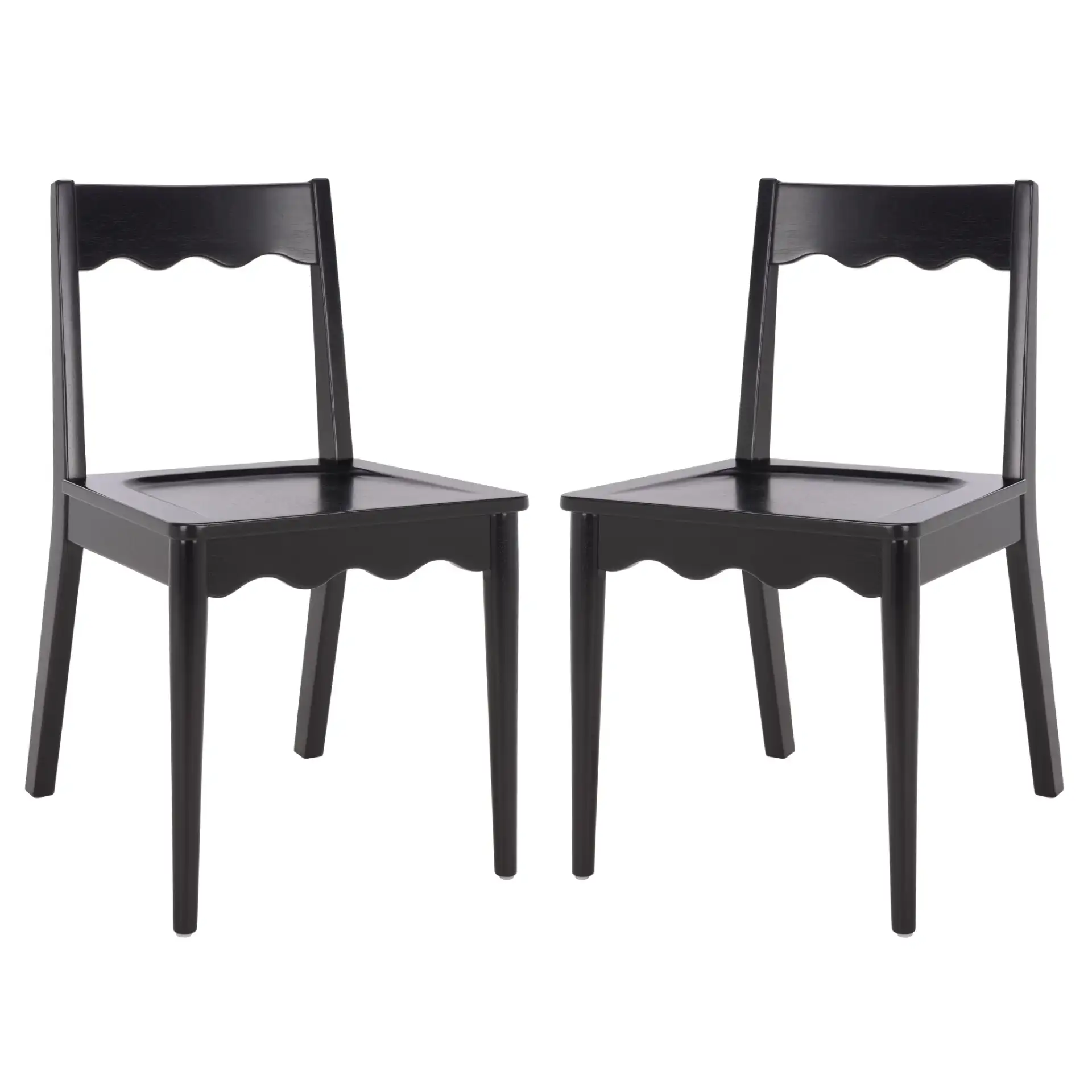 Rosetty Scallop Dining Chairs (Set Of 2) in Black, detail view