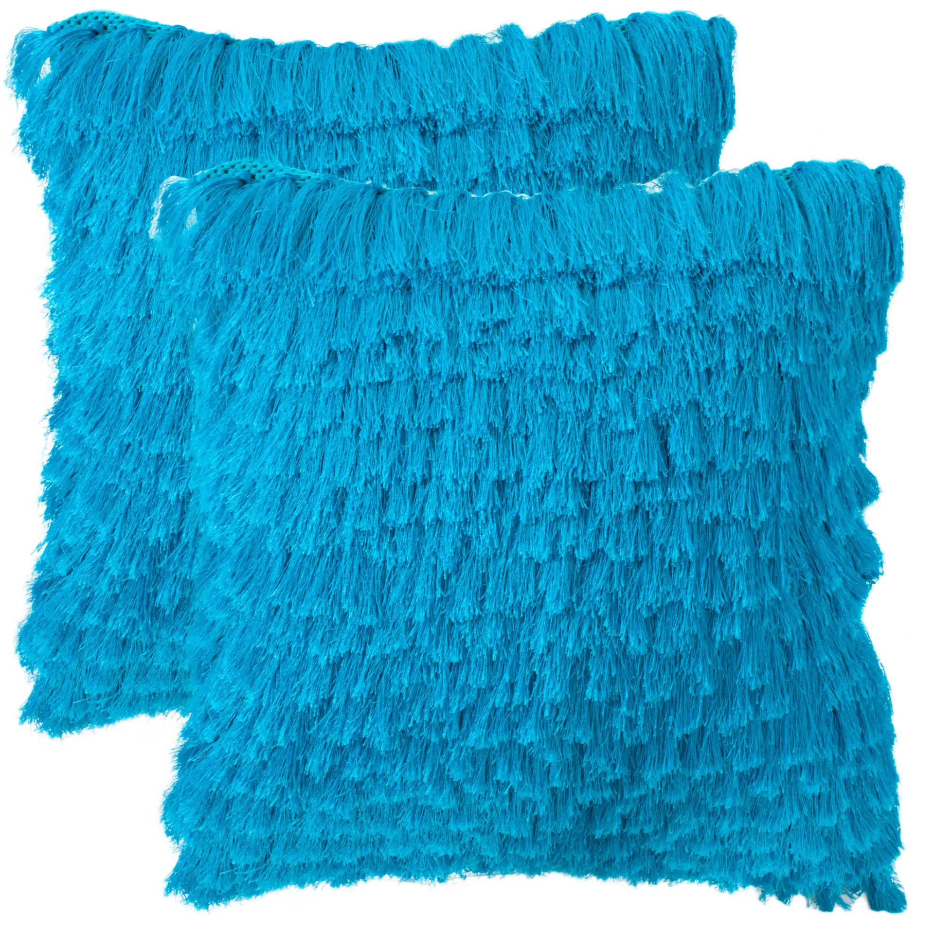 Cali Shag Pillow (Set of 2) in Electric Blue, detail view
