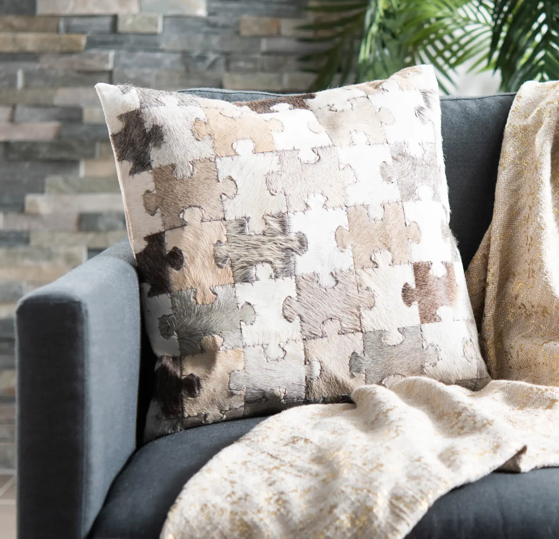 Mason Pillow (Set of 2) in Multi / Gray in a styled room
