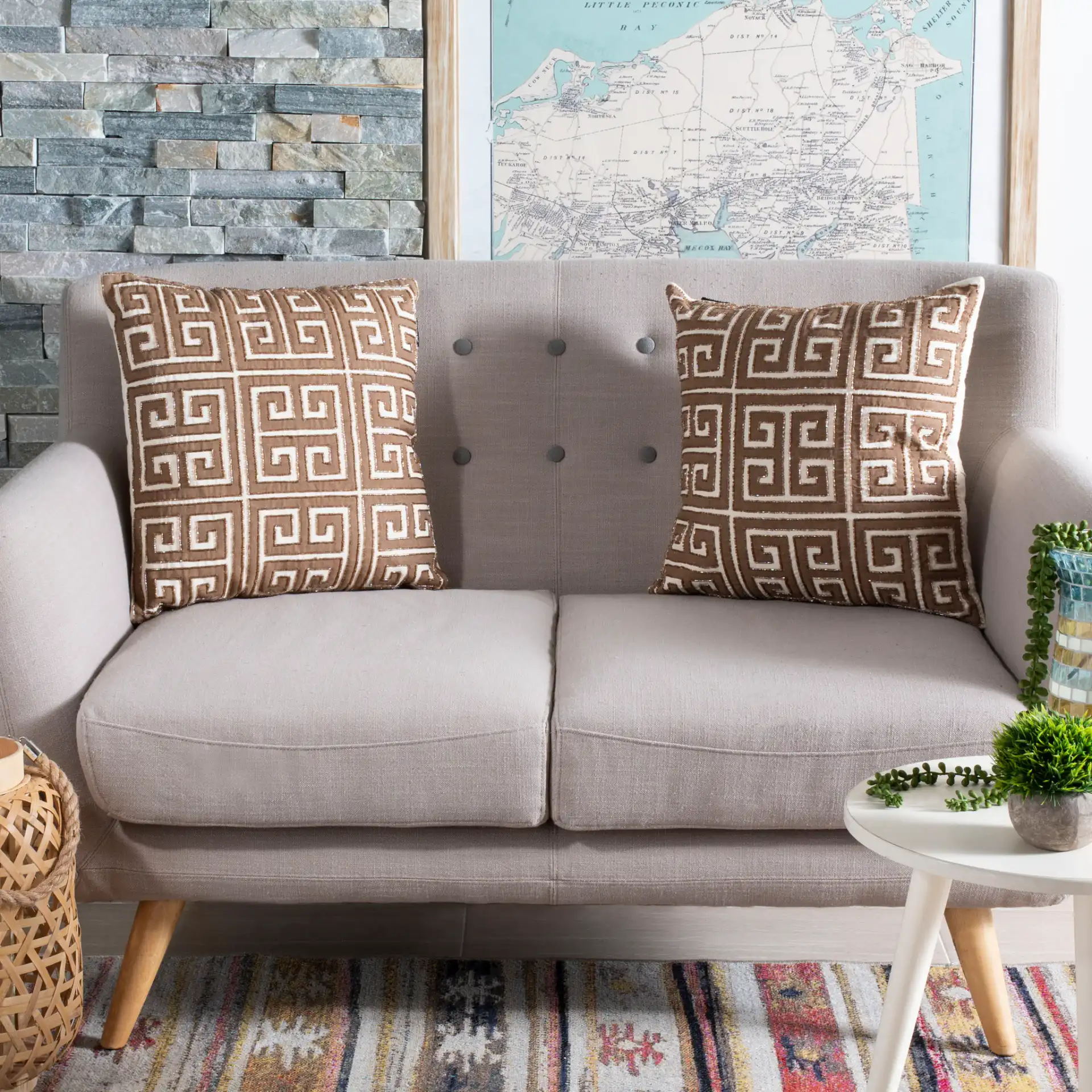 Chy Pillow (Set of 2) in Natural Hemp in a styled room