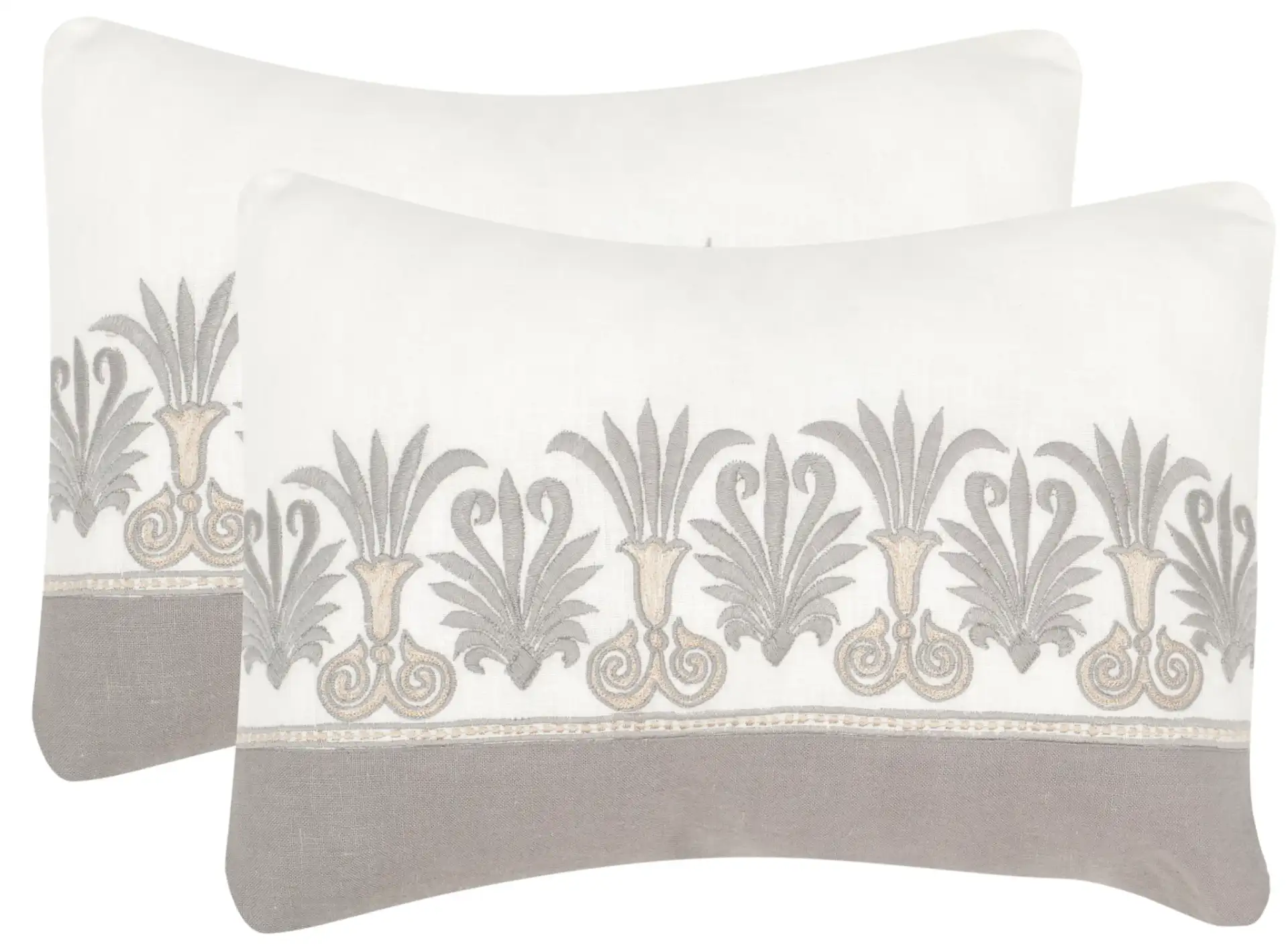 Royal Palm Pillow (Set of 2) in Sterling, detail view