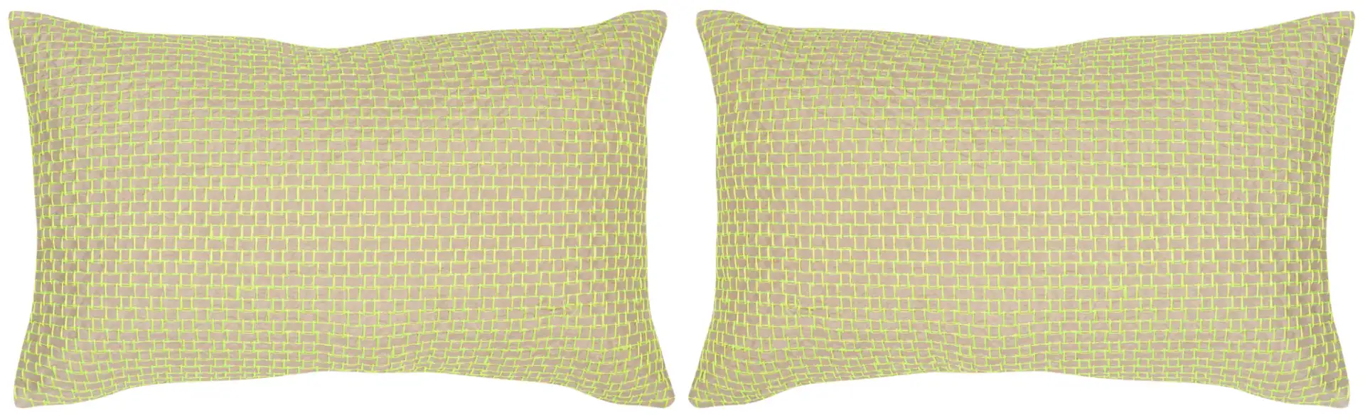 Box Stitch Pillow (Set Of 2) in Neon / Citris, detail view