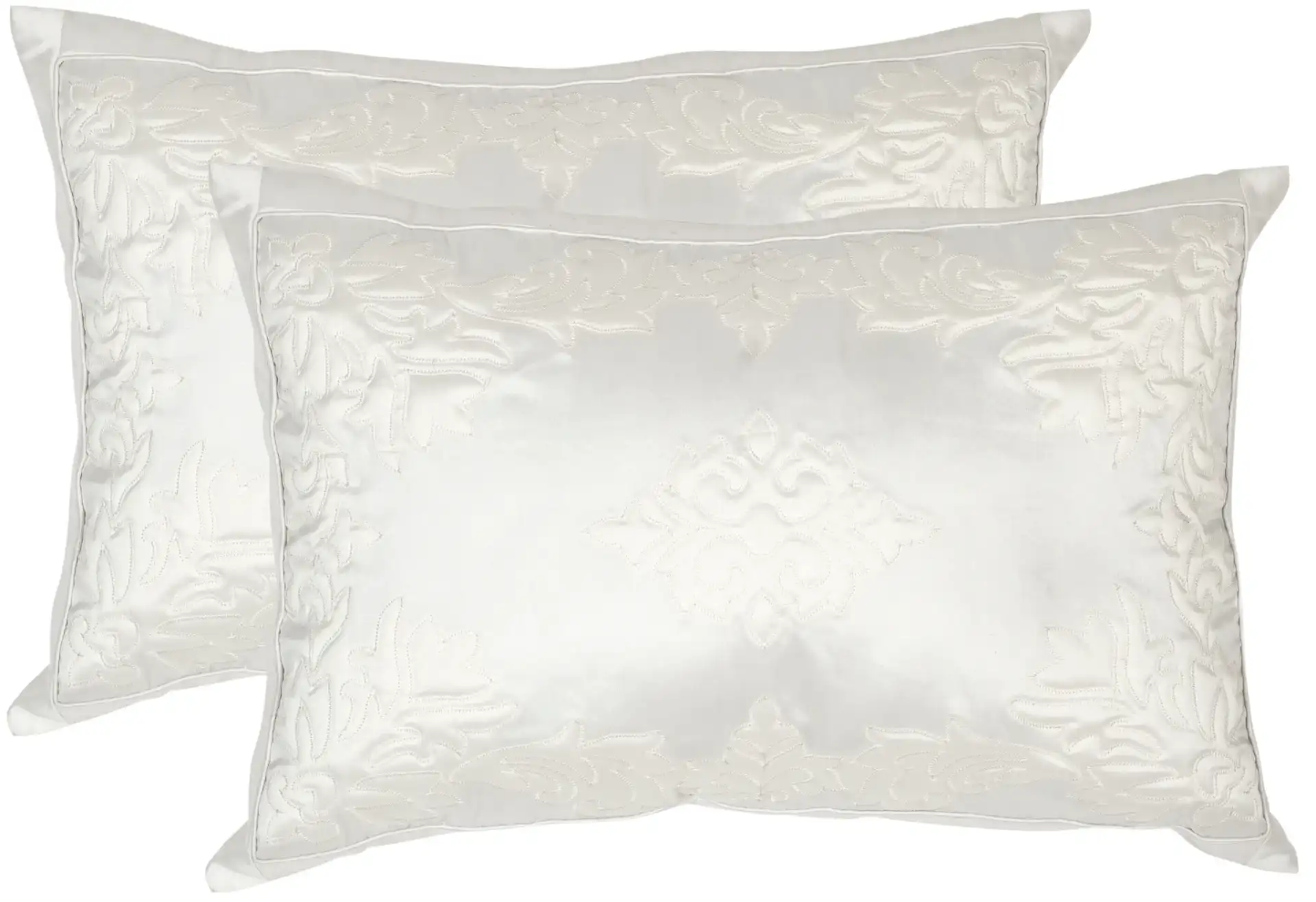 Quilted Medallion Pillow (Set Of 2) in White, detail view