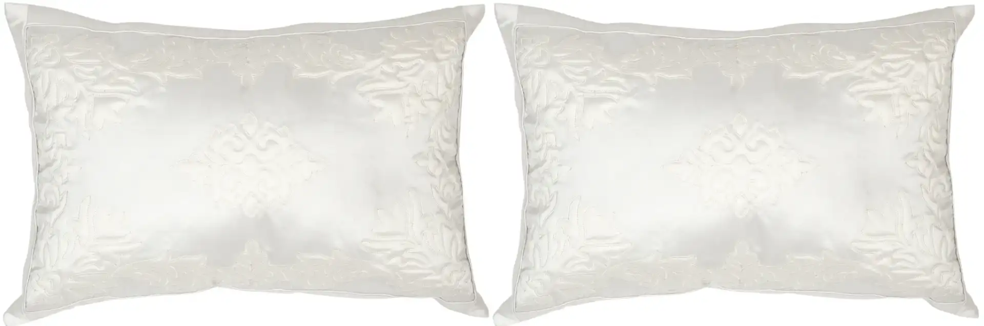 Quilted Medallion Pillow (Set Of 2) in White, detail view