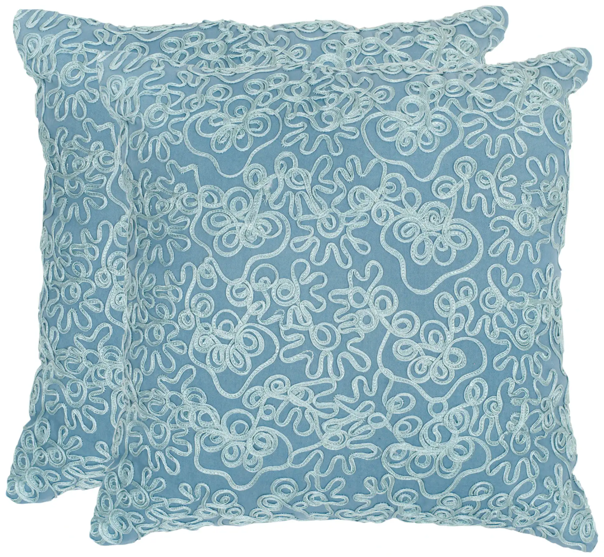 Tape Swirl Pillow (Set of 2) in Wedgewood Blue, detail view