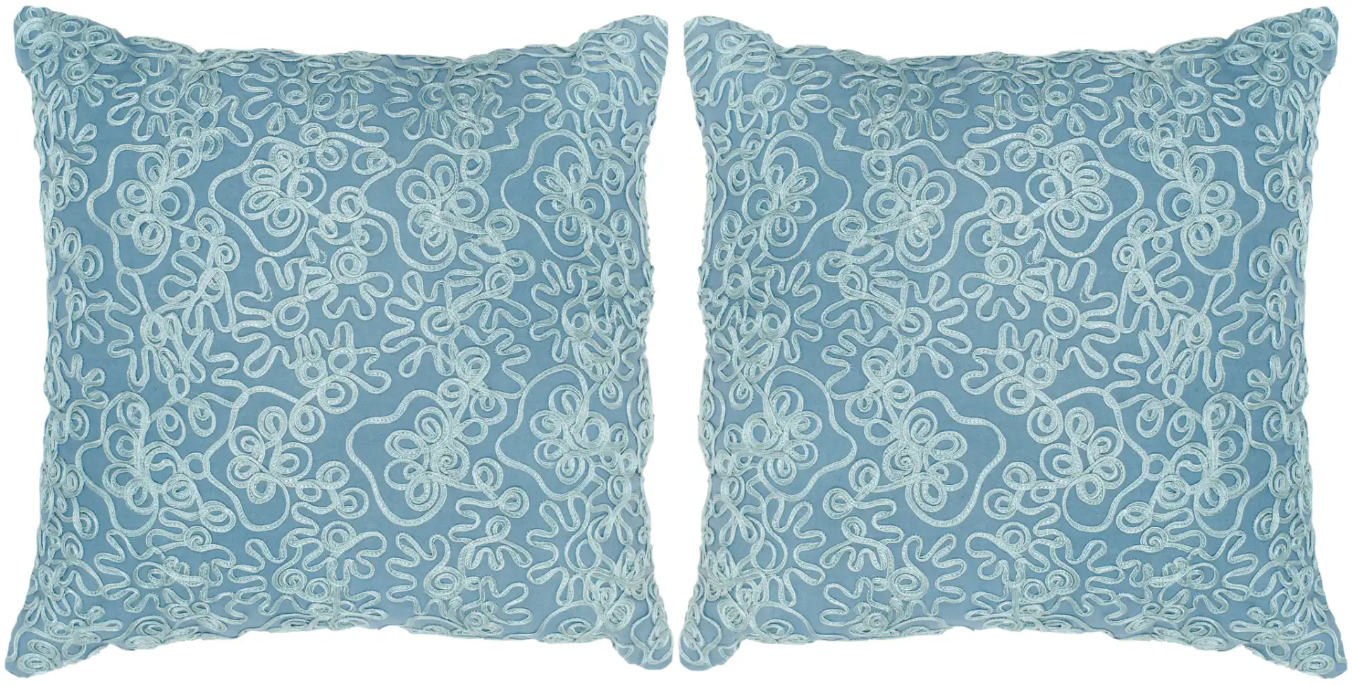 Tape Swirl Pillow (Set of 2) in Wedgewood Blue, detail view