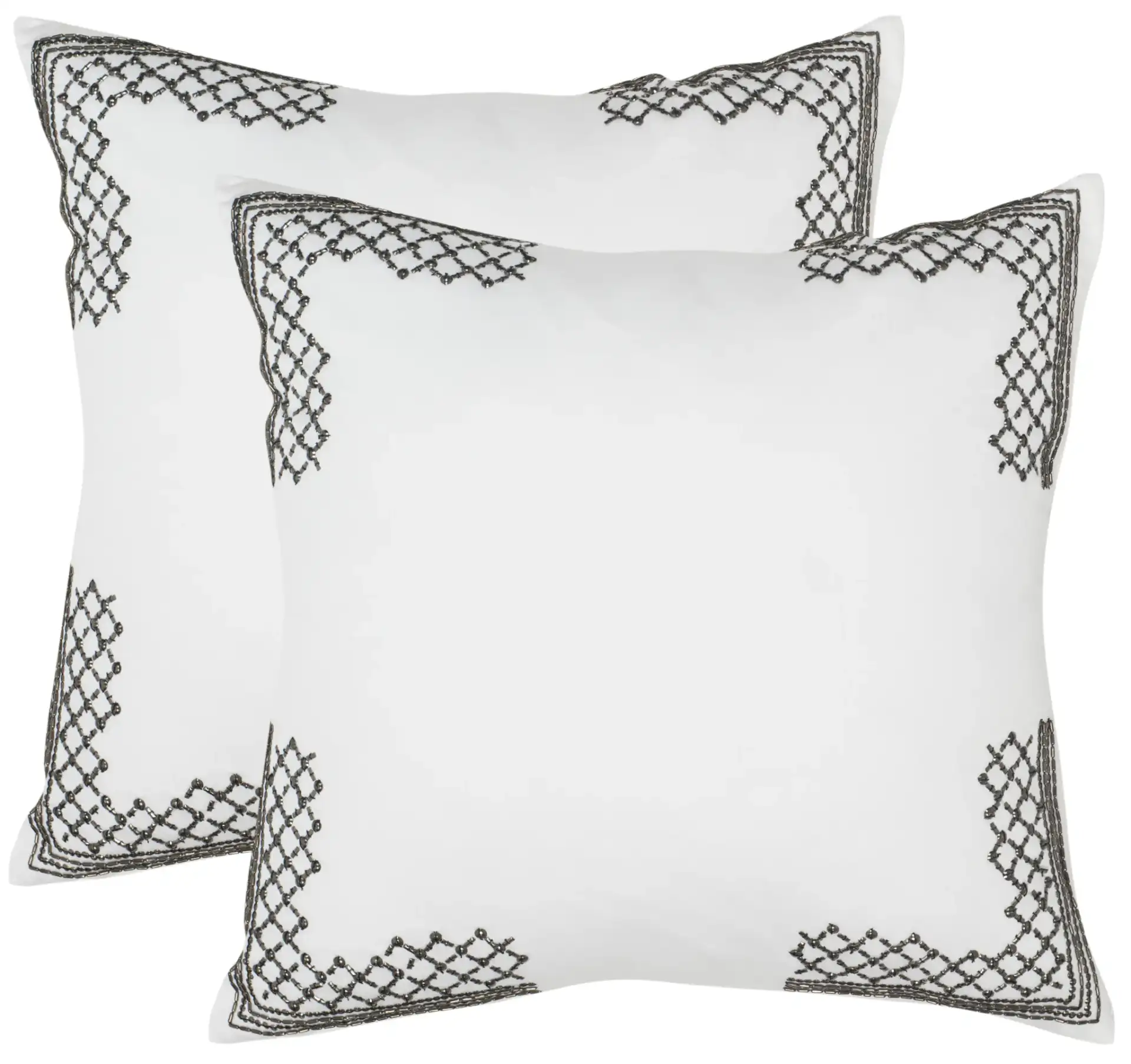 Edgy Metals Pillow (Set Of 2) in Gunmetal, detail view