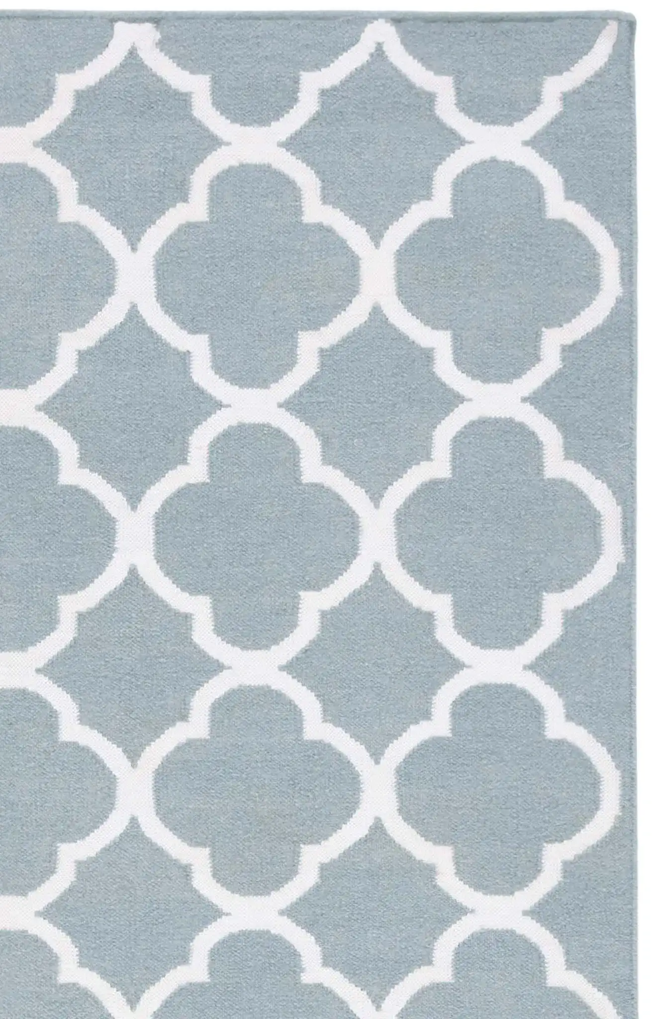 Dhurries Allover Quatrefoil Trellis Hand-Woven Rug