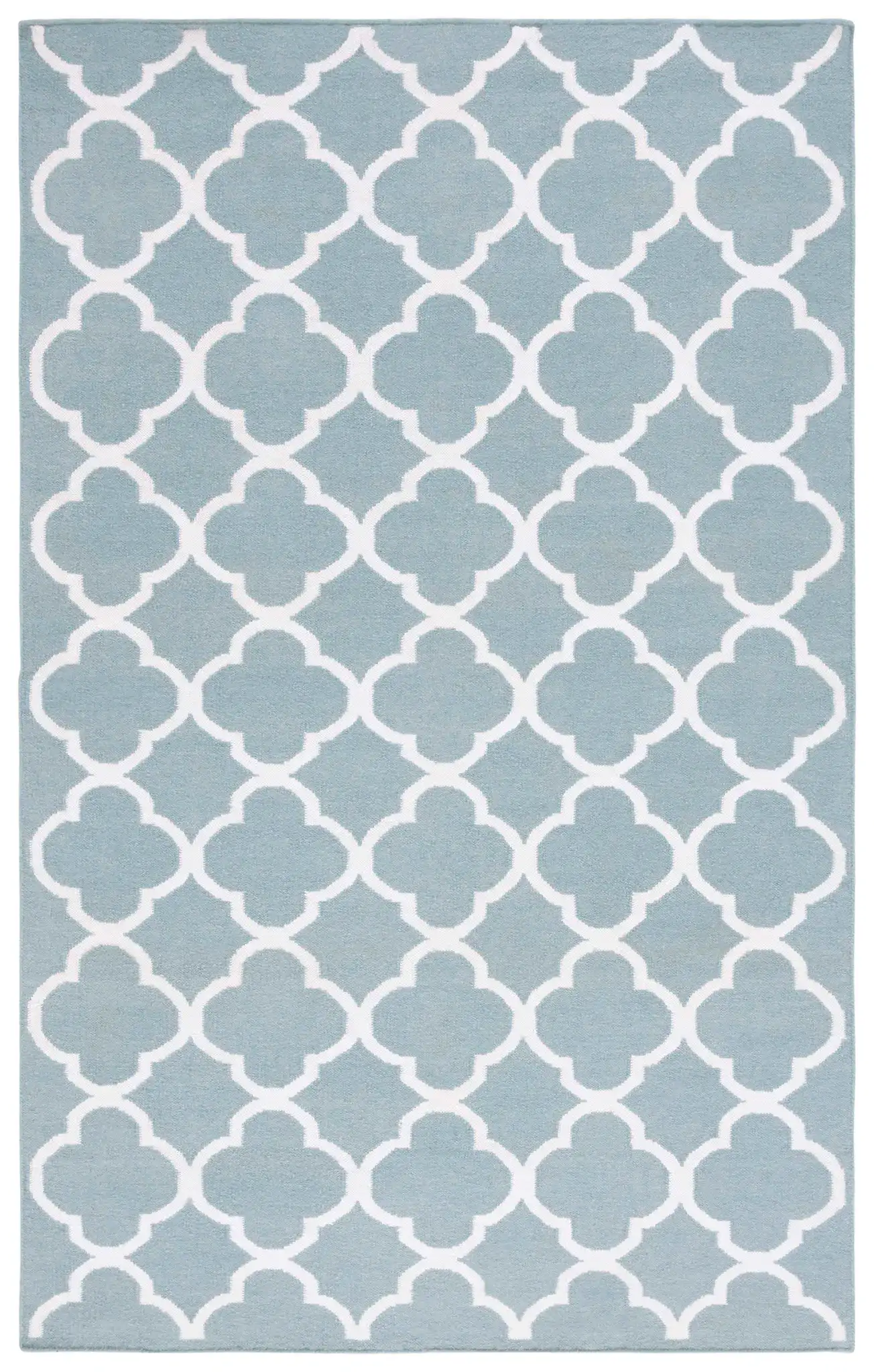 Dhurries Allover Quatrefoil Trellis Hand-Woven Rug in Dhurries Allover Quatrefoil Trellis Hand-Woven Rug