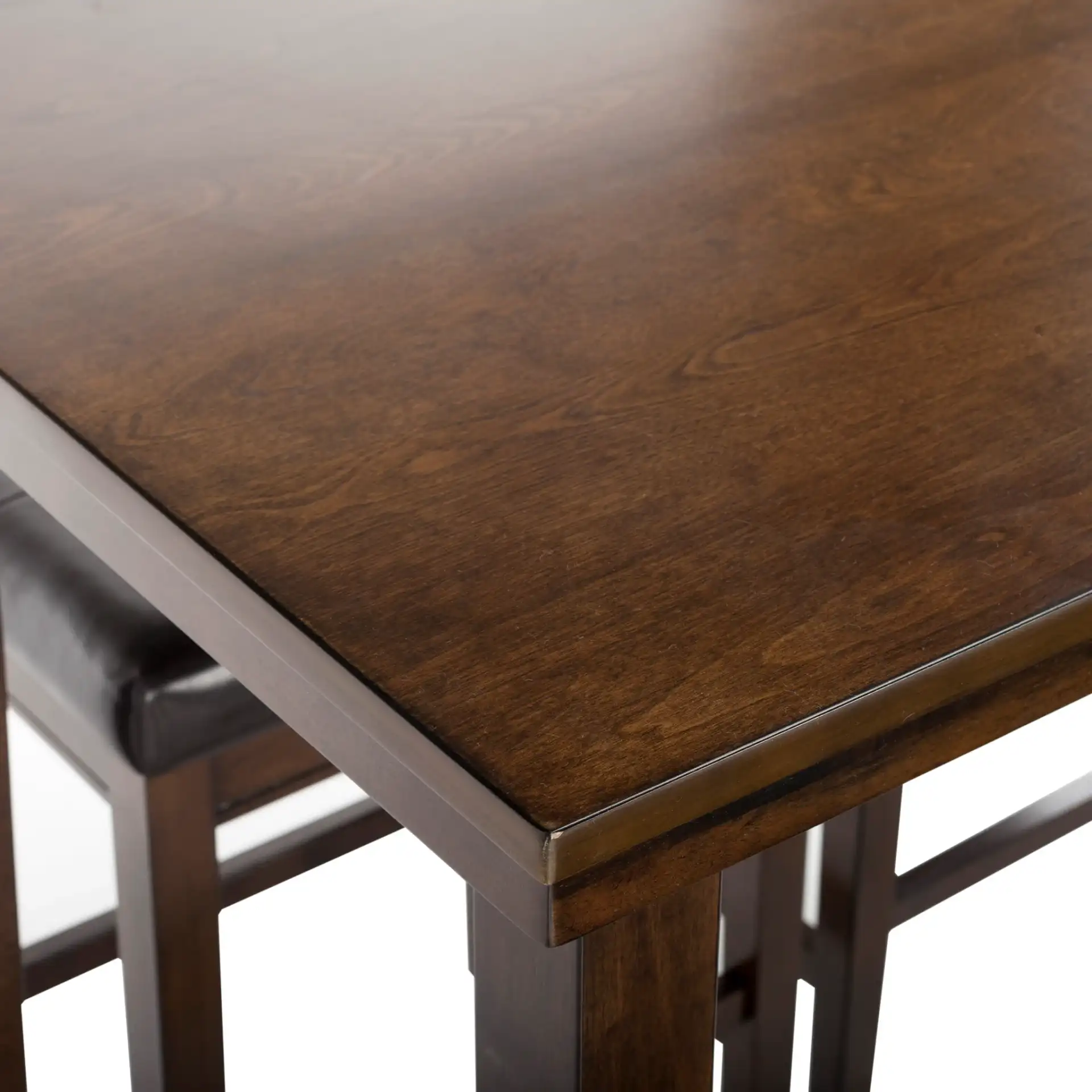 Billy Five-Piece Pub Set in Dark Brown, detail view
