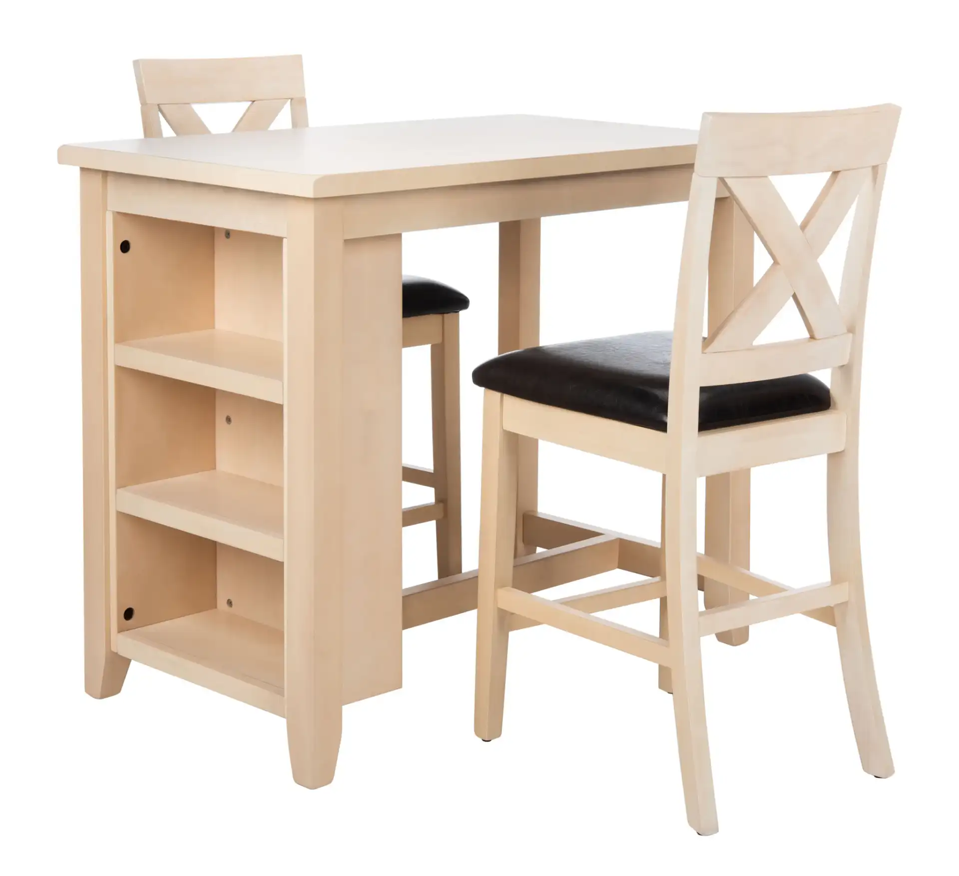 Everest Three-Piece Pub Set in White Washed, detail view