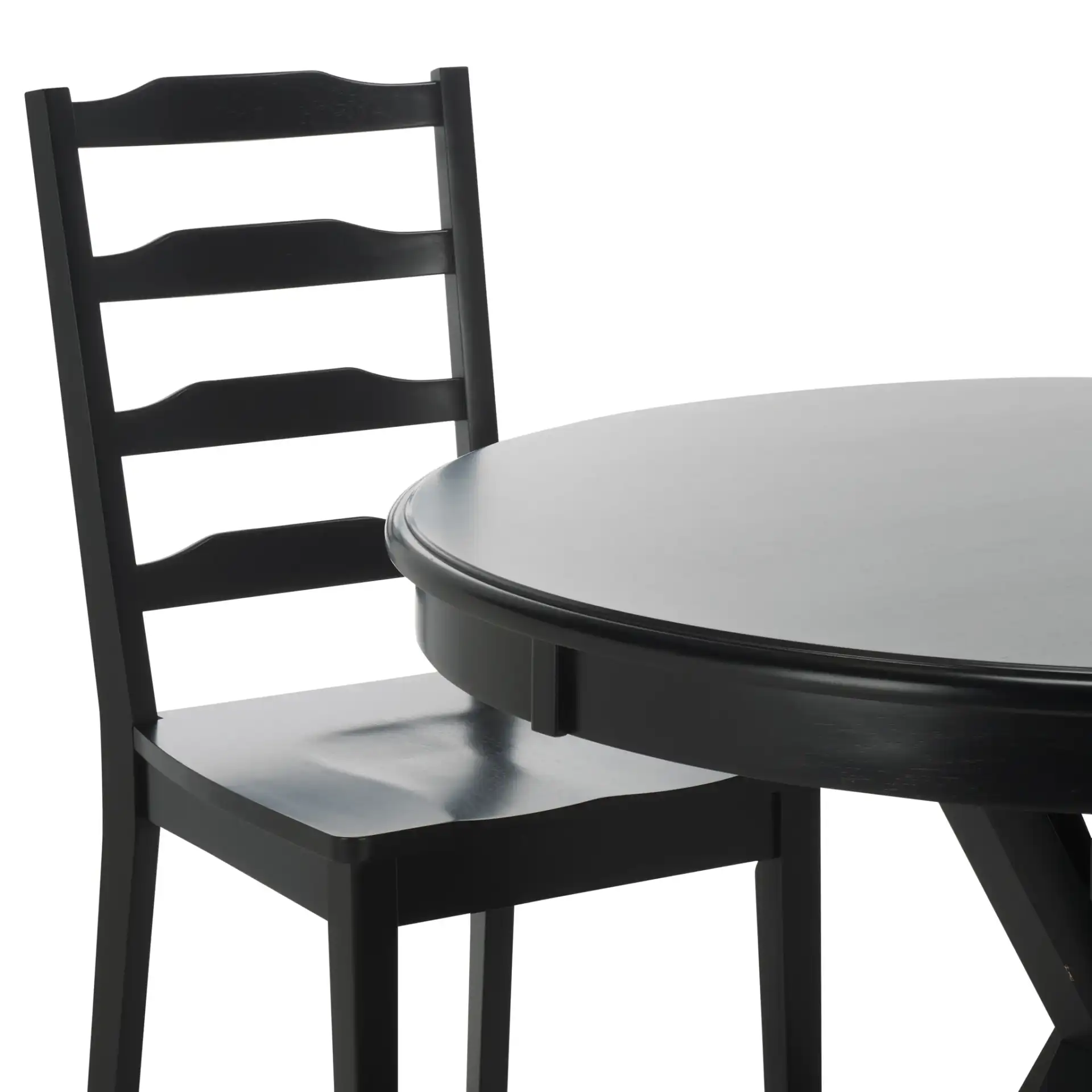 Shay Five-Piece Dining Set in Black in a styled room