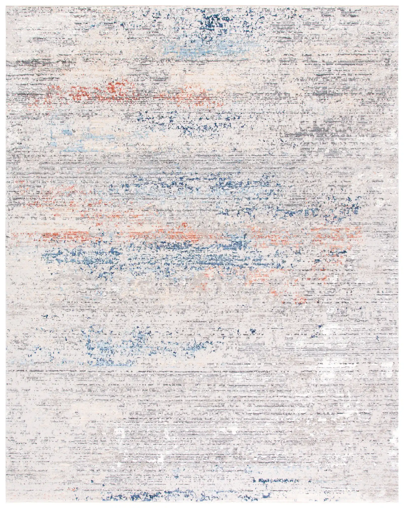 Dream Abstract Stripe Rug in Gray / Blue