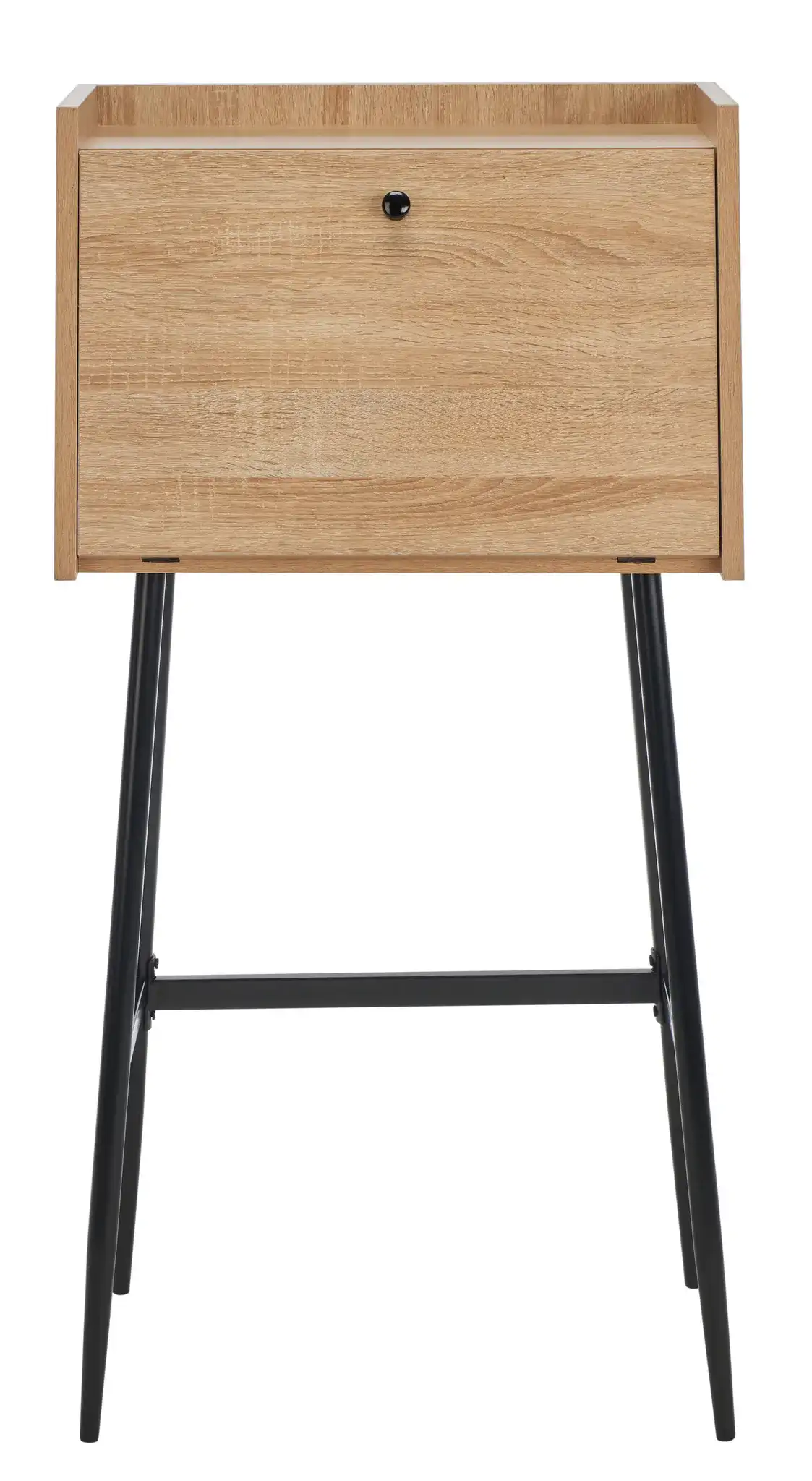 Xander Modern Secretary Desk in Natural / Black, detail view