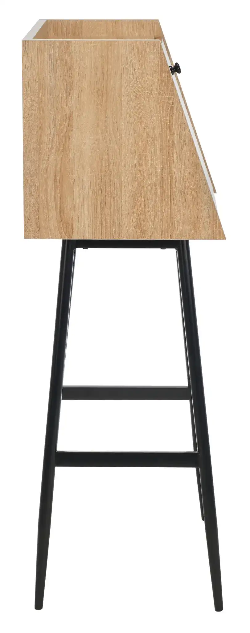 Xander Modern Secretary Desk in Natural / Black, detail view